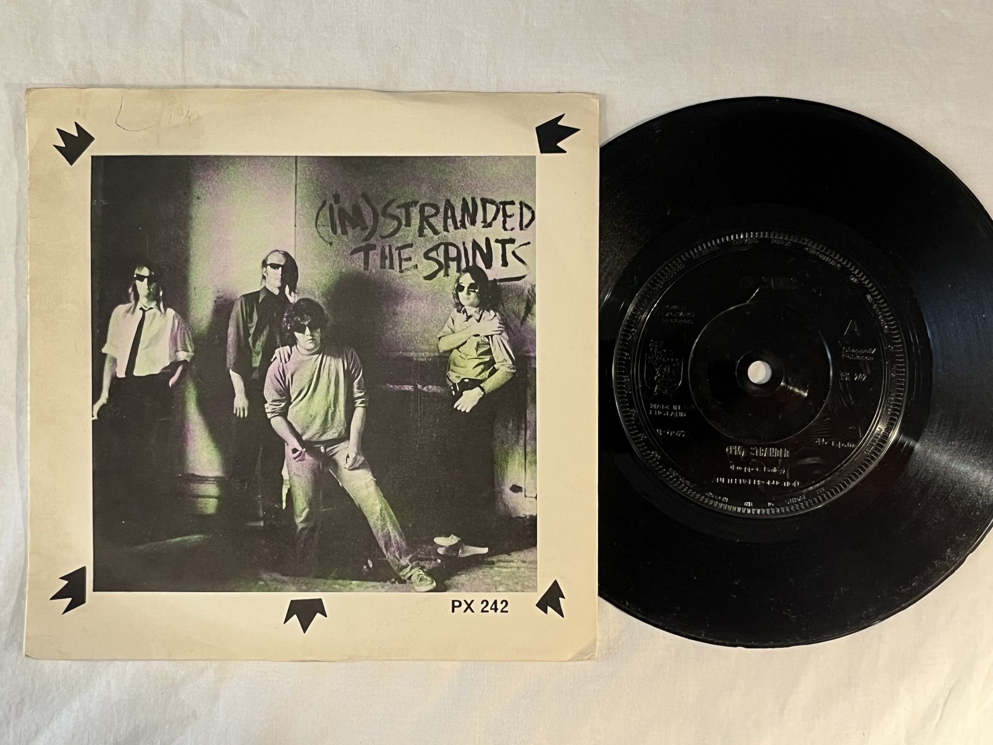 Omslagsbild för skivan THE SAINTS (I'm) Stranded 7" -76 UK Power Exchange Records & Tapes – PX 242