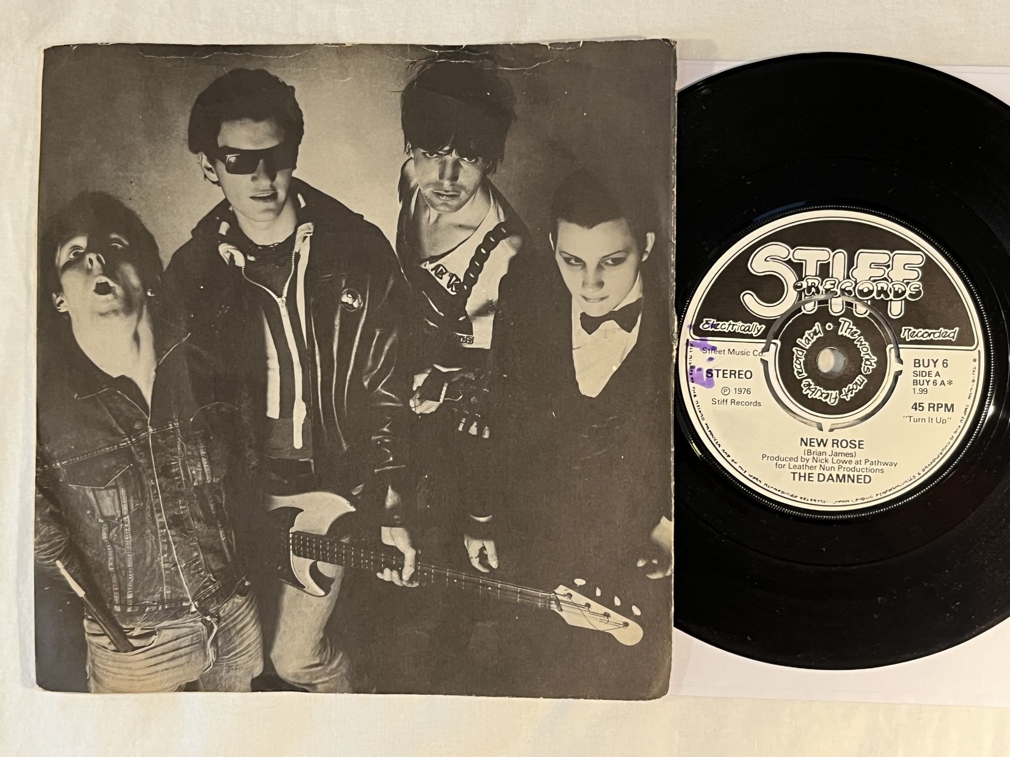 Omslagsbild för skivan THE DAMNED new rose 7" -76 UK STIFF BUY 6 *** MEGA RARE 1st PRESSING ***