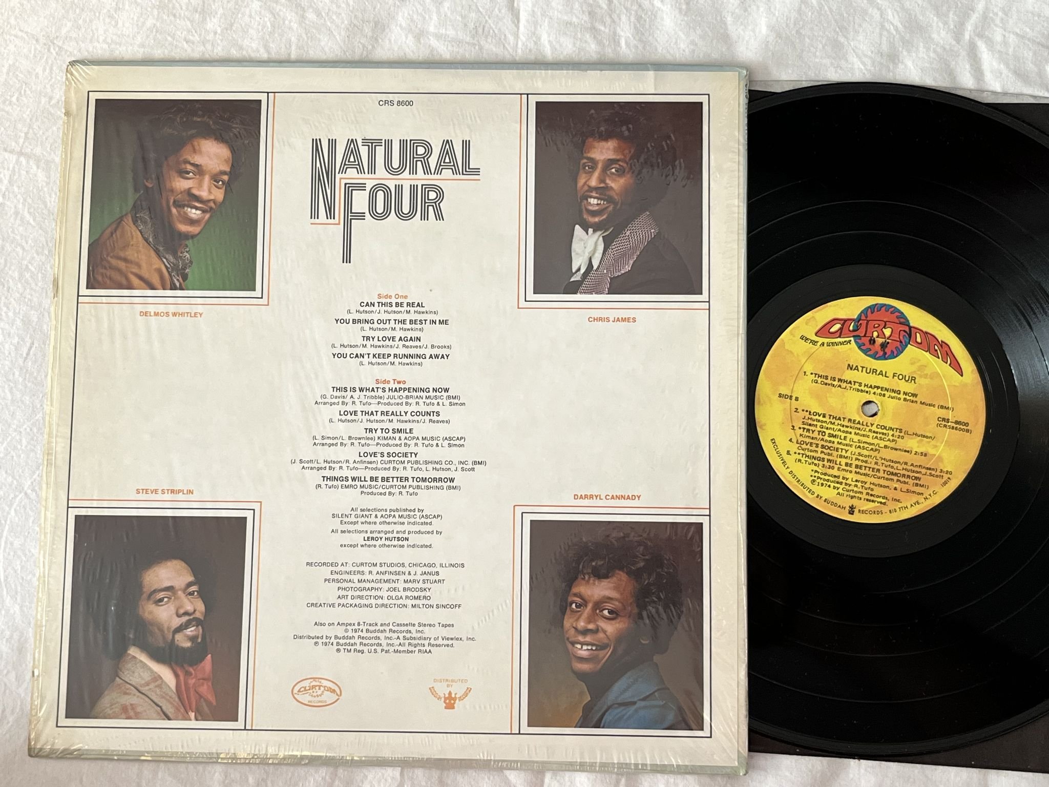 Omslagsbild för skivan NATURAL FOUR s/t LP -74 US CURTOM CRS-8600