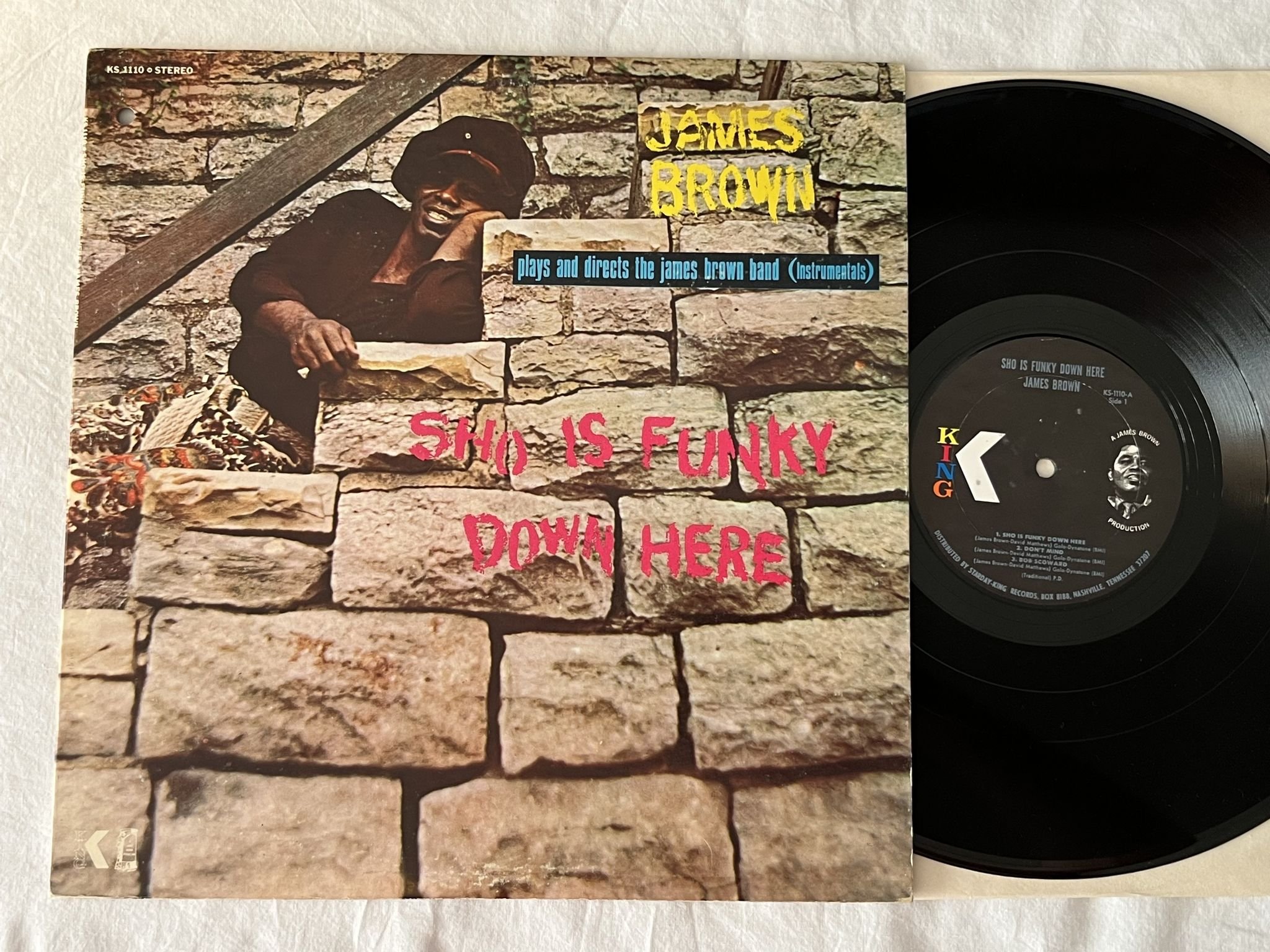 Omslagsbild för skivan JAMES BROWN BAND sho is funky down here LP -71 US king ks-1110 ** Psych funk **