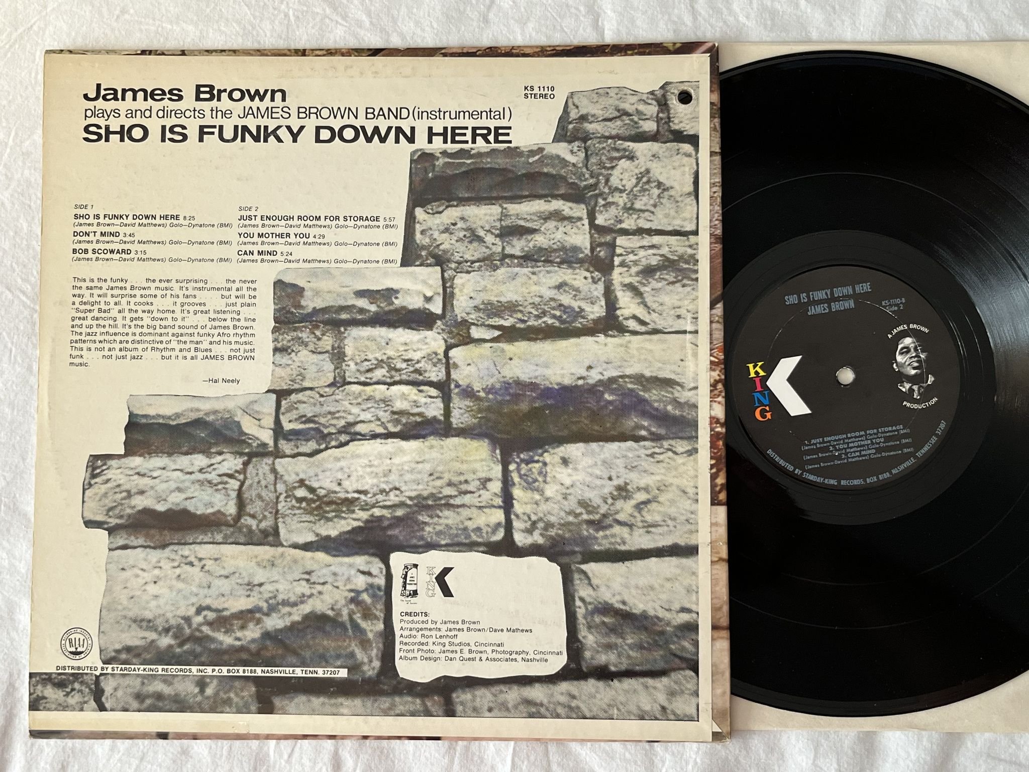 Omslagsbild för skivan JAMES BROWN BAND sho is funky down here LP -71 US king ks-1110 ** Psych funk **