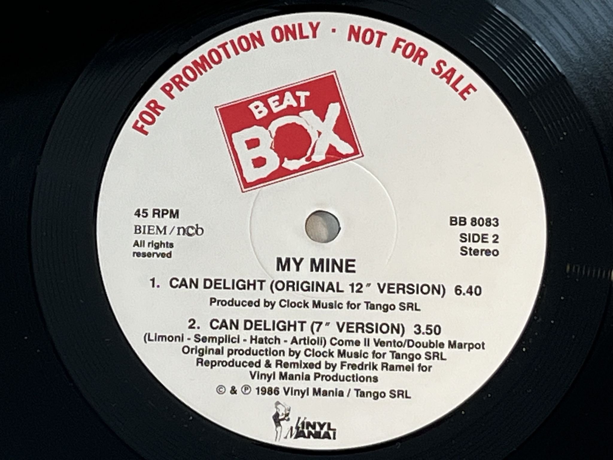 Omslagsbild för skivan BE MINE can delight 12" -86 BEAT BOX promo BB 8083