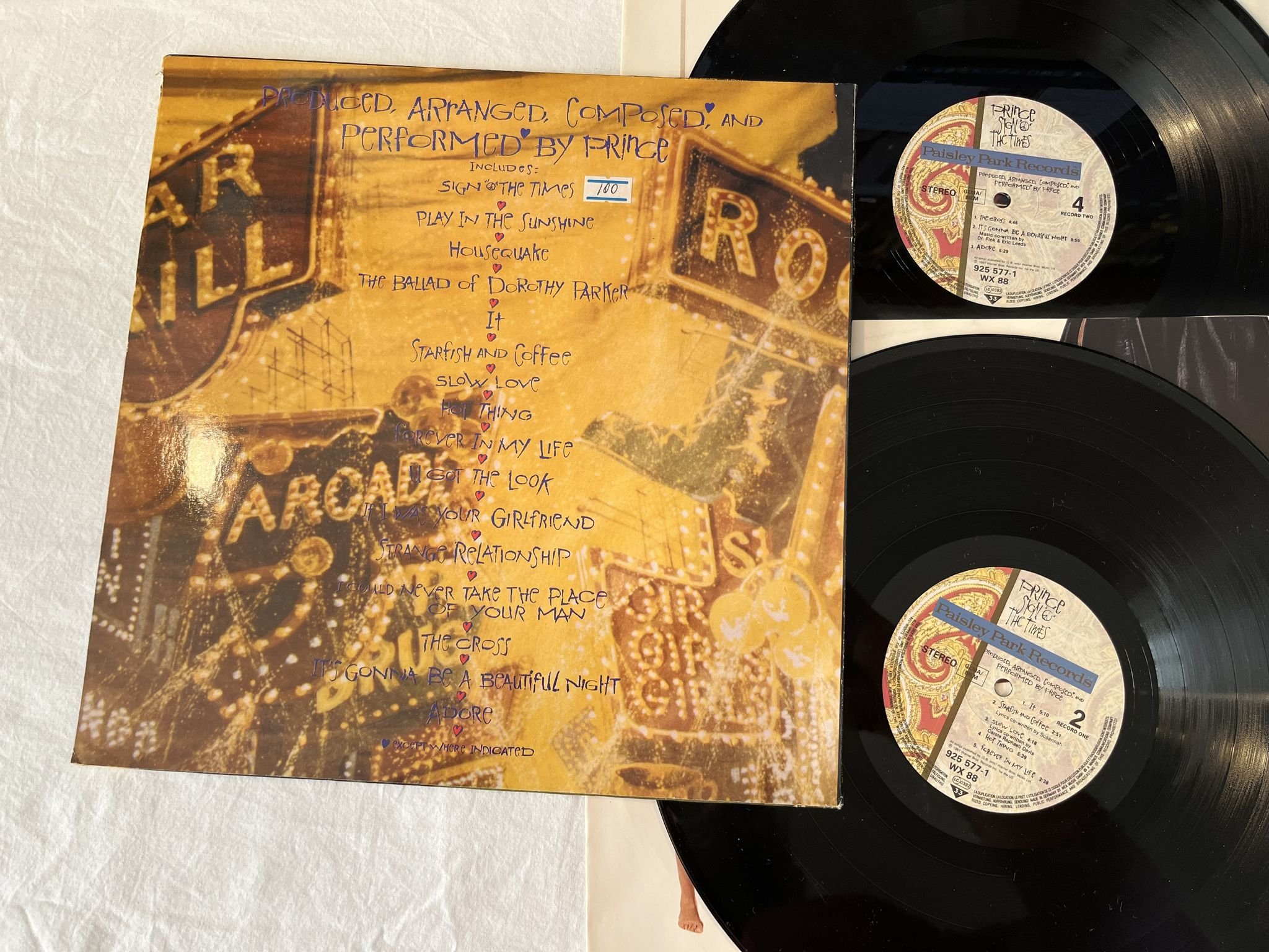 Omslagsbild för skivan PRINCE sign o the times LP -87 PAISLEY PARK 925577-1