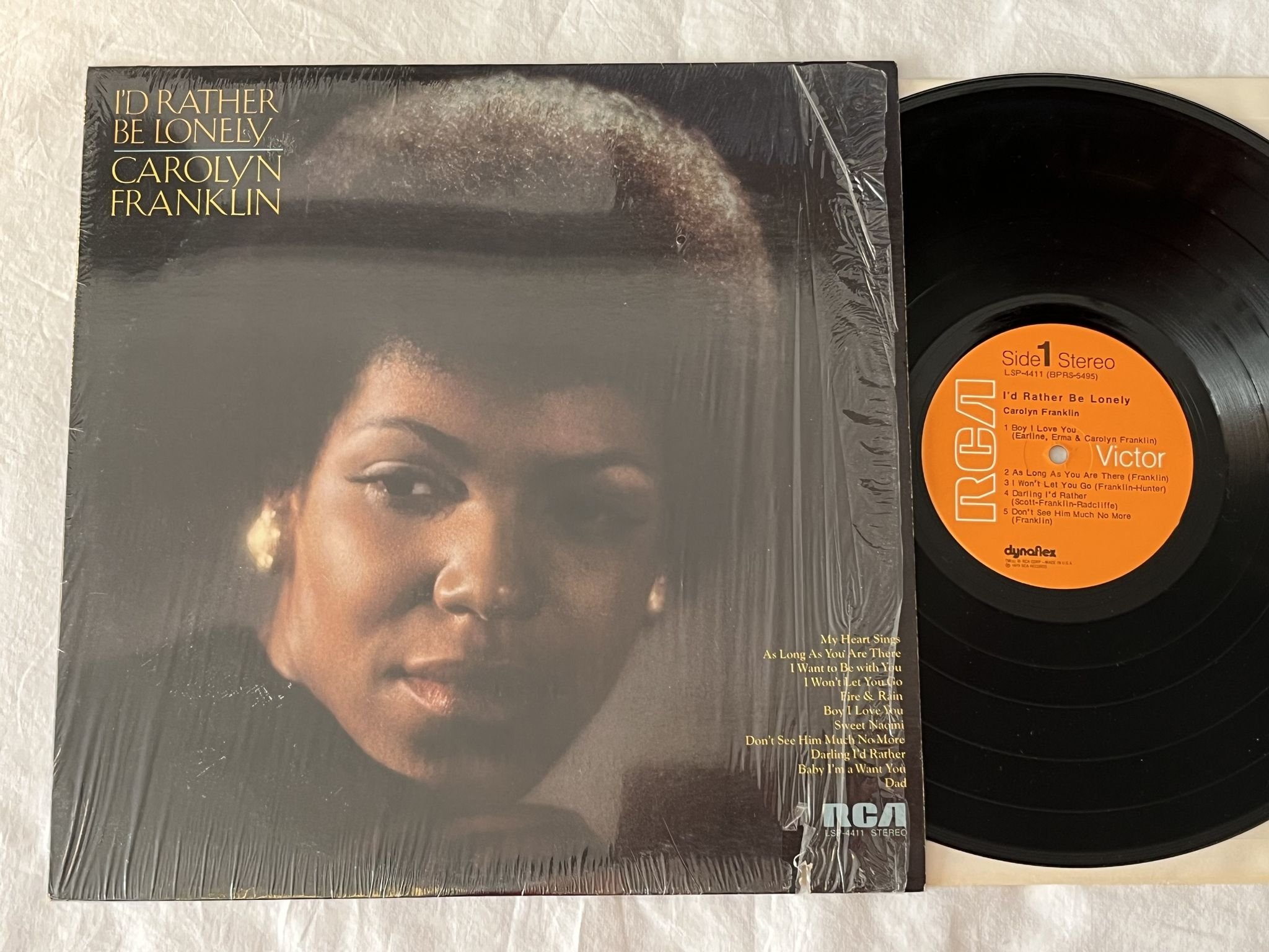 Omslagsbild för skivan CAROLYN FRANKLIN I'd rather be lonely LP -73 US RCA LSP 4411