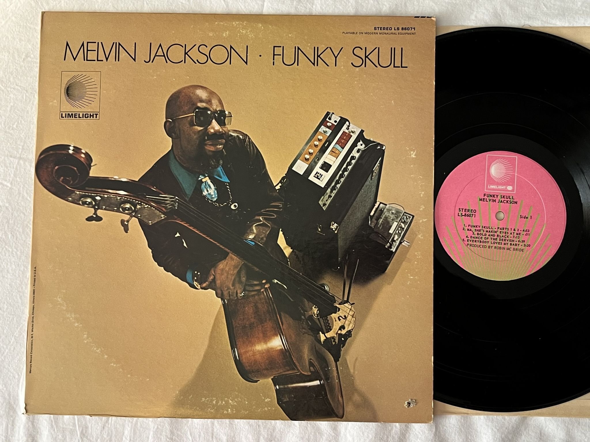 Omslagsbild för skivan MELVIN JACKSON funky skull LP -69 US LIMELIGHT LS-86071 *** JAZZFUNK ***