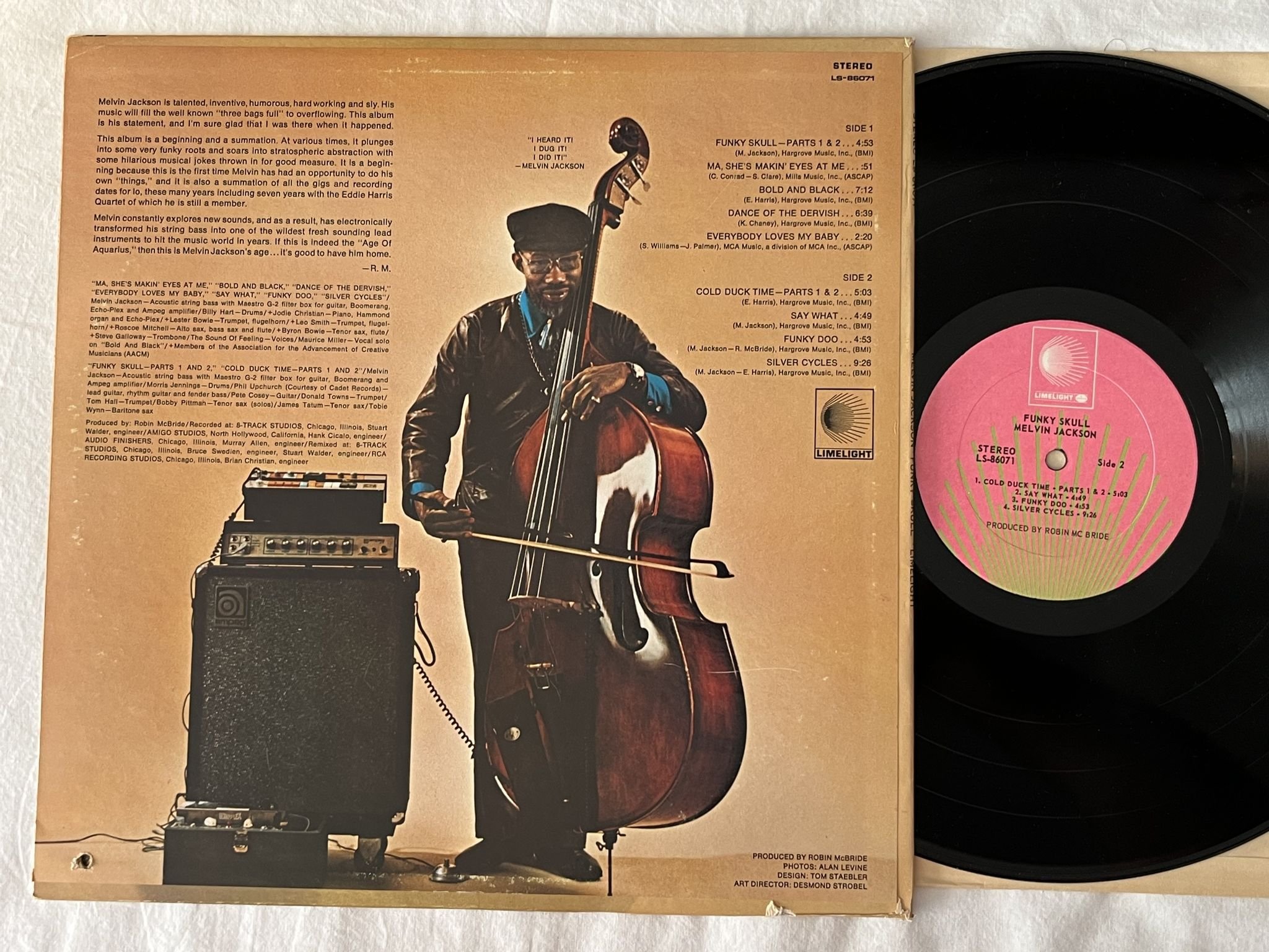 Omslagsbild för skivan MELVIN JACKSON funky skull LP -69 US LIMELIGHT LS-86071 *** JAZZFUNK ***