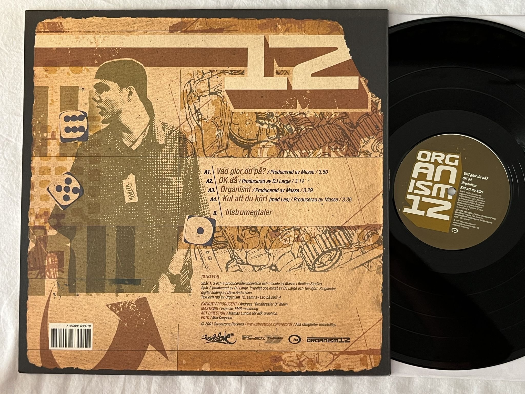 Omslagsbild för skivan ORGANISM 12 Vad Glor Du På? 12" Swe 2001 STREETZONE STREET04 *** Signed **