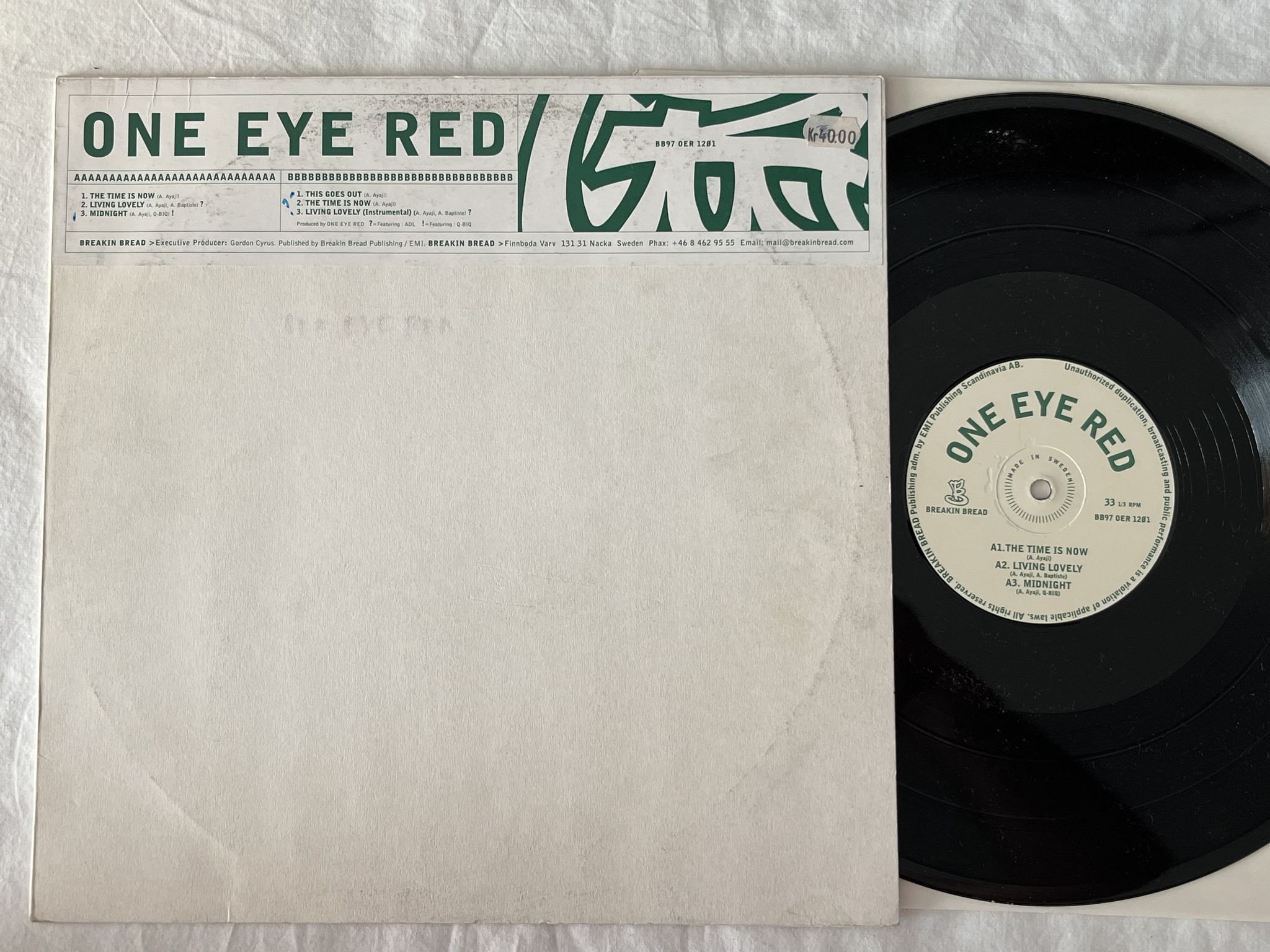 Omslagsbild för skivan ONE EYE RED The Time Is Now 12"EP -97 BREAKIN BREAD BB 97 OER 1201