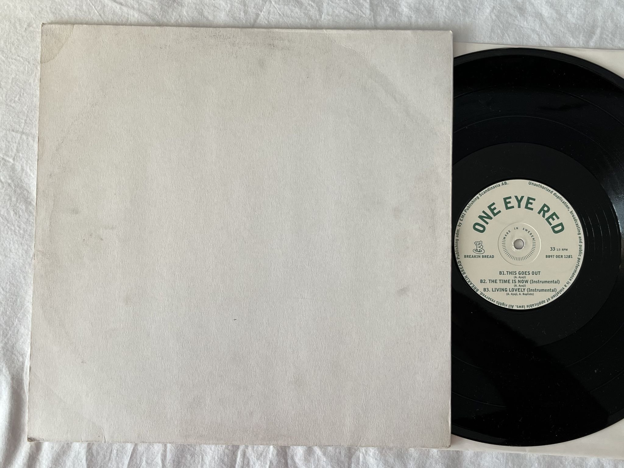 Omslagsbild för skivan ONE EYE RED The Time Is Now 12"EP -97 BREAKIN BREAD BB 97 OER 1201