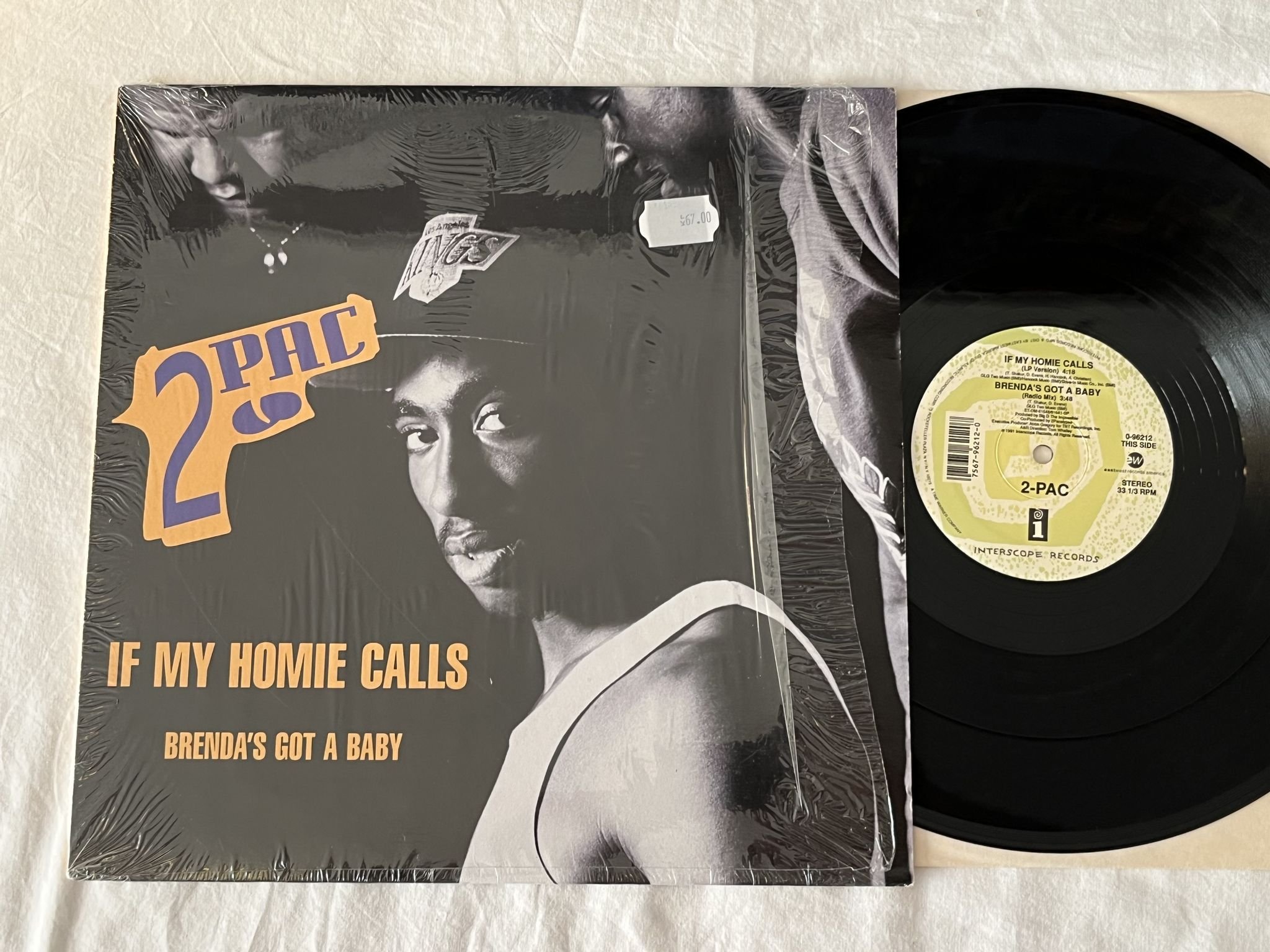 Omslagsbild för skivan 2-PAC if my homies calls 12" -91 US interscope 0-96212