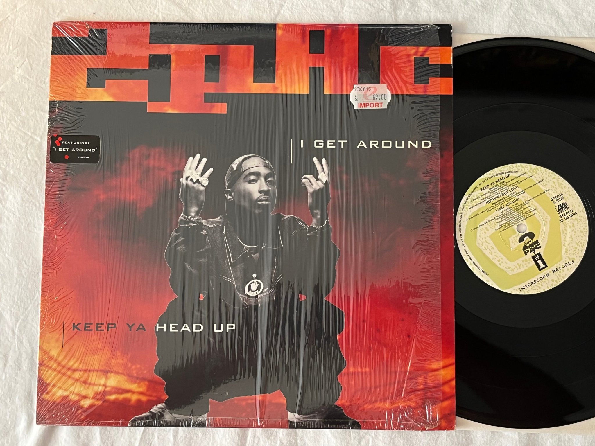 Omslagsbild för skivan 2-PAC I get around 12" -93 US interscope 0-96036