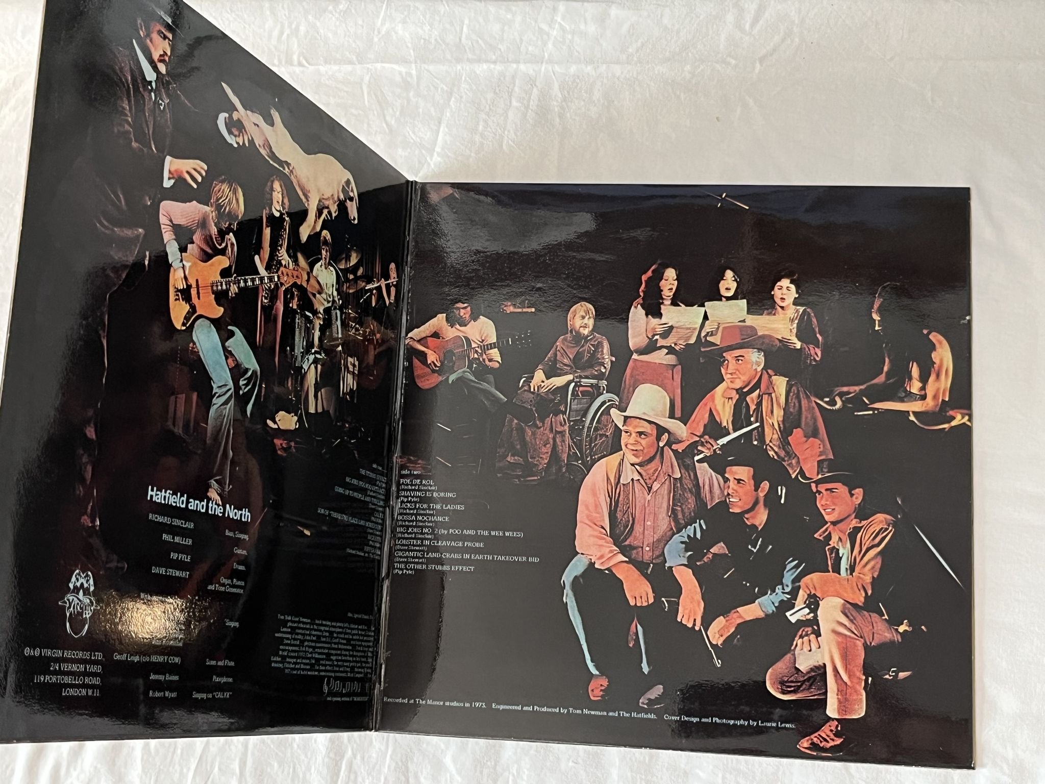 Omslagsbild för skivan HATFIELD AND THE NORTH s/t LP -73 UK VIRGIN V2008 ** Colour Twins Labels **