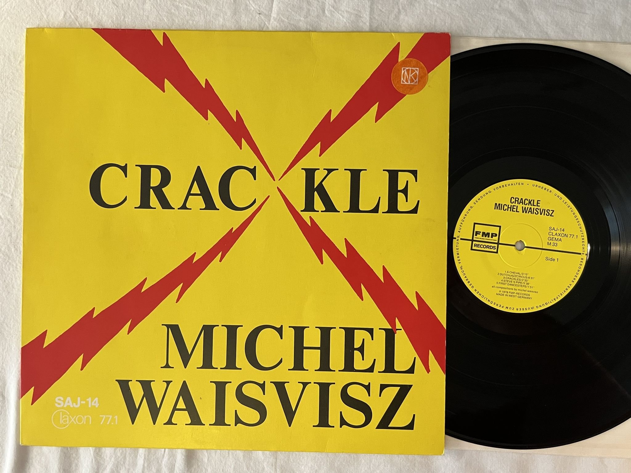 Omslagsbild för skivan MICHEL WAISVISZ crackle LP -78 FMP SAJ-14 ** FREE JAZZ **