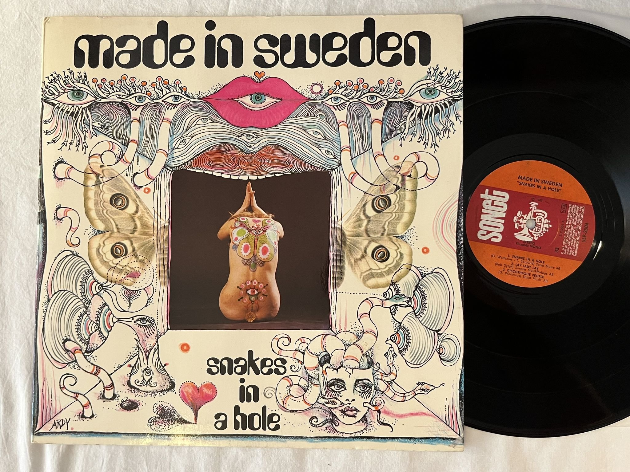 Omslagsbild för skivan MADE IN SWEDEN snakes in a hole LP -69 Swe SONET SLP-2504 *** JAZZ-ROCK ***