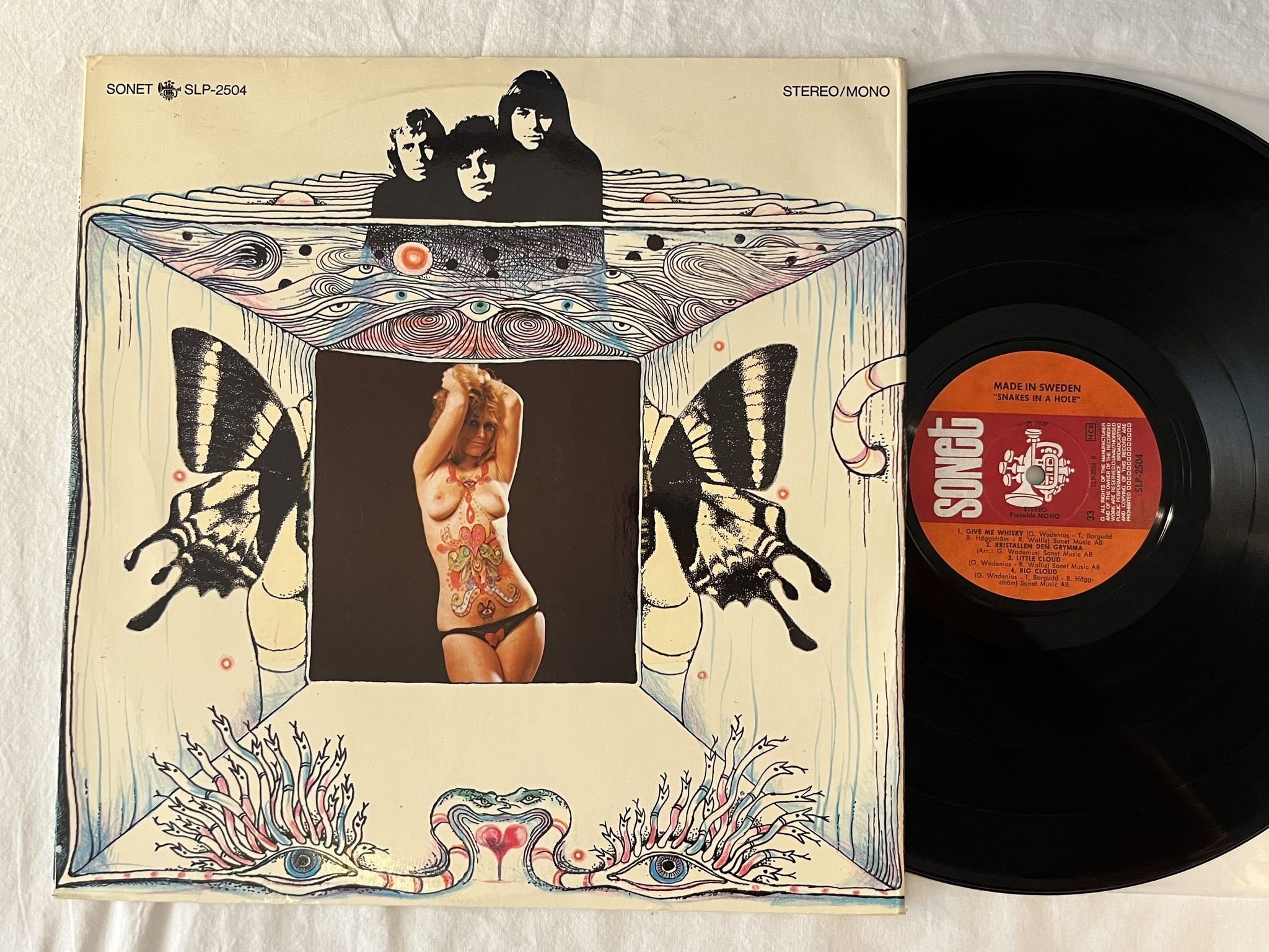 Omslagsbild för skivan MADE IN SWEDEN snakes in a hole LP -69 Swe SONET SLP-2504 *** JAZZ-ROCK ***