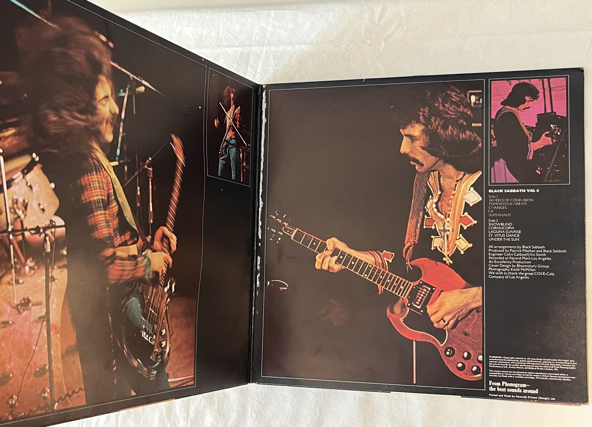 Omslagsbild för skivan BLACK SABBATH vol 4 LP -72 UK VERTIGO 6360071 *** INSERT ***