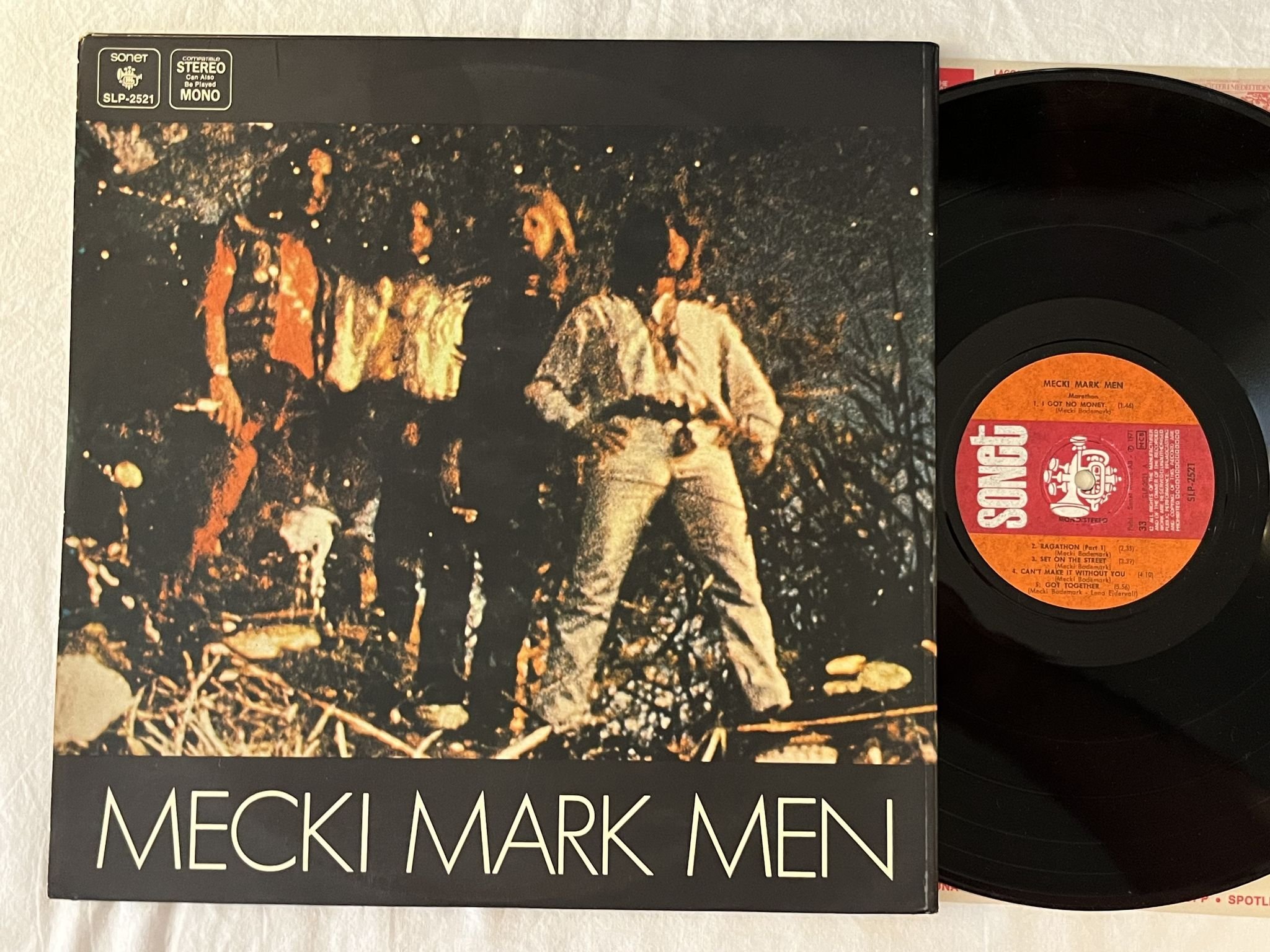 Omslagsbild för skivan MECKI MARK MEN marathon LP -71 Swe SONET SLP-2521 *** RARE PSYCH ***
