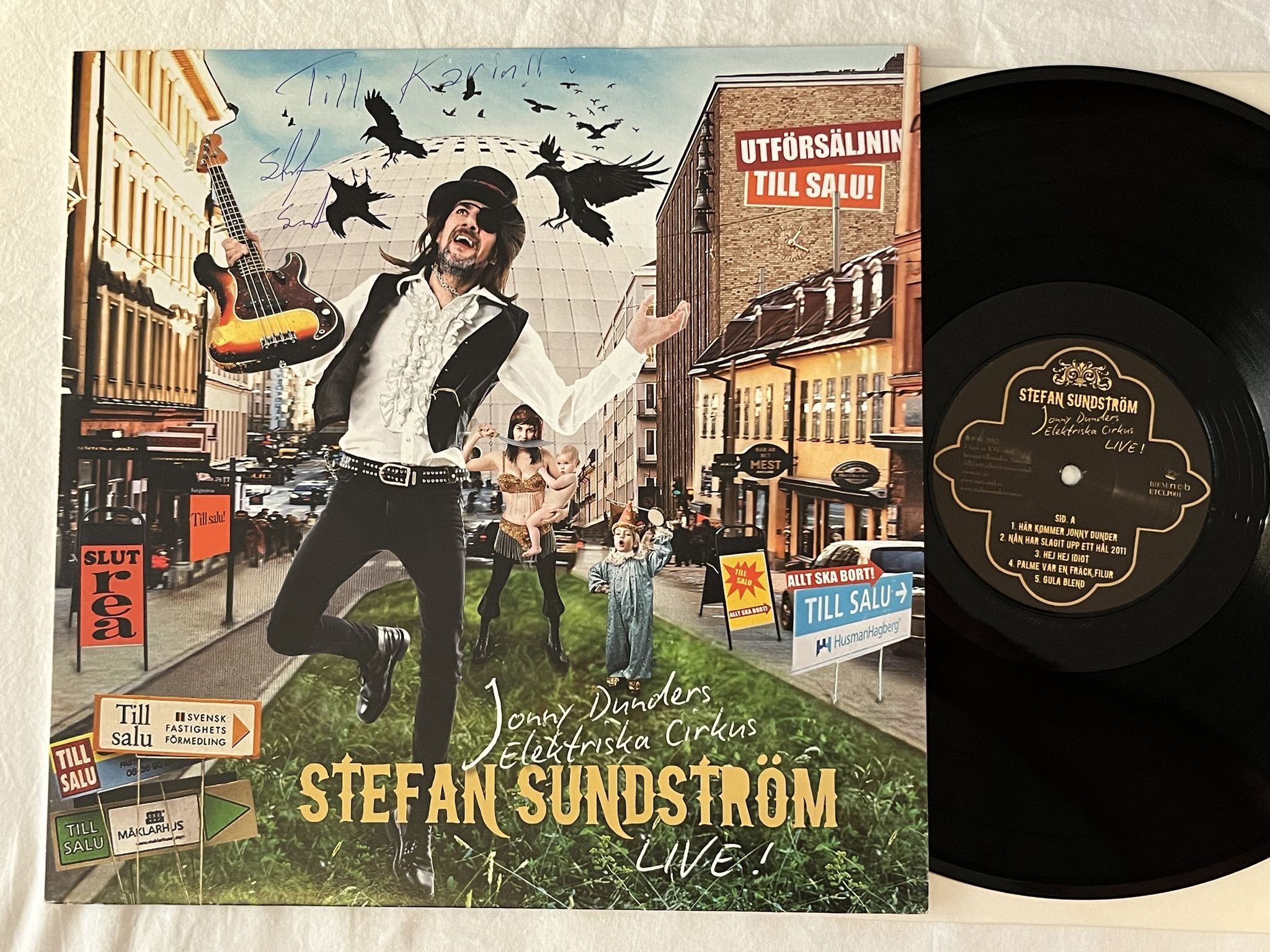 Omslagsbild för skivan STEFAN SUNDSTRÖM Jonny Dunders Elektriska Cirkus Live LP ETCLP001 ** SIGNED **