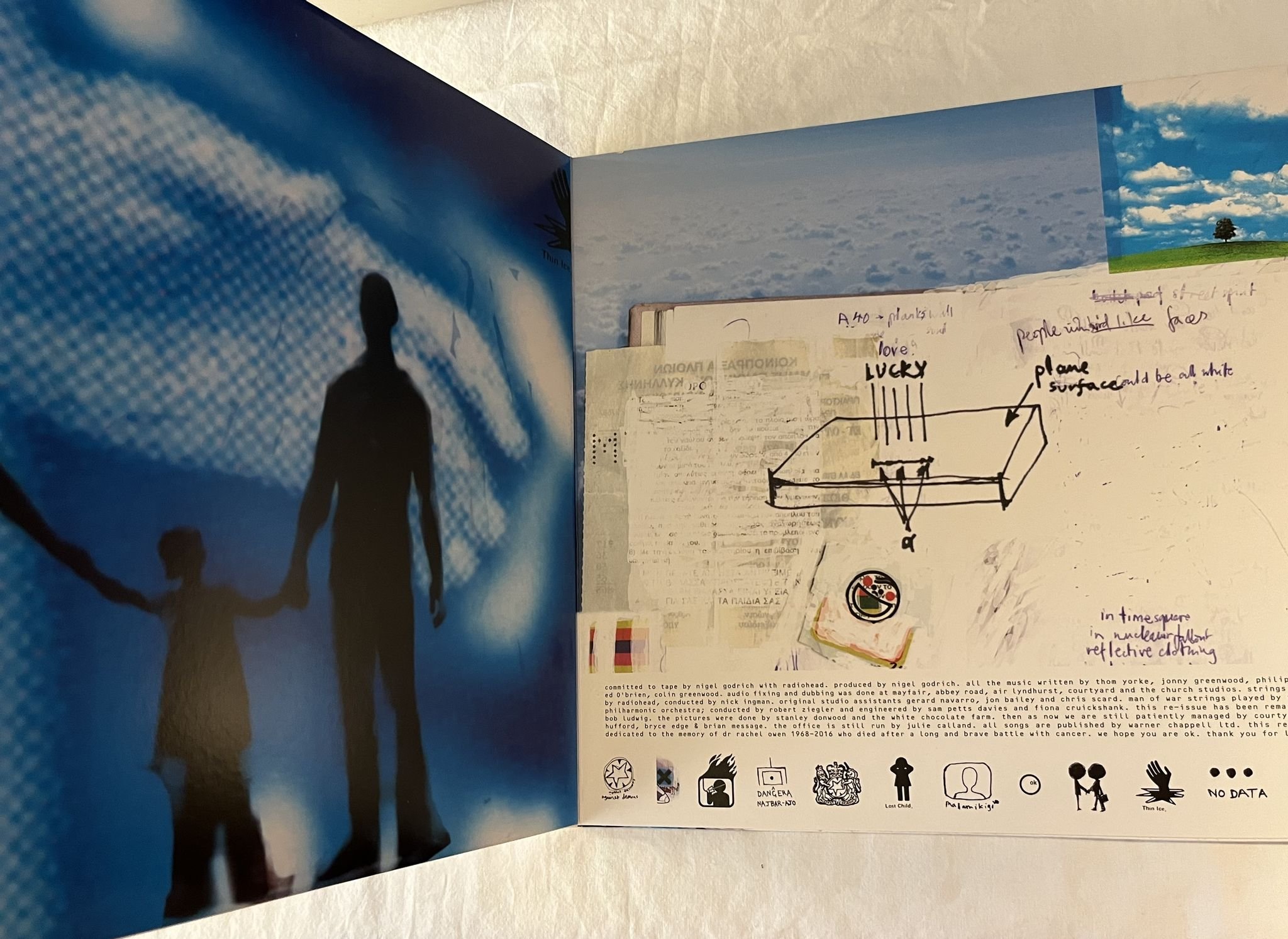 Omslagsbild för skivan RADIOHEAD OK Computer OKNOTOK 1997 2017 3xLP 2017 XL RECORDINGS ** BLUE VINYL **