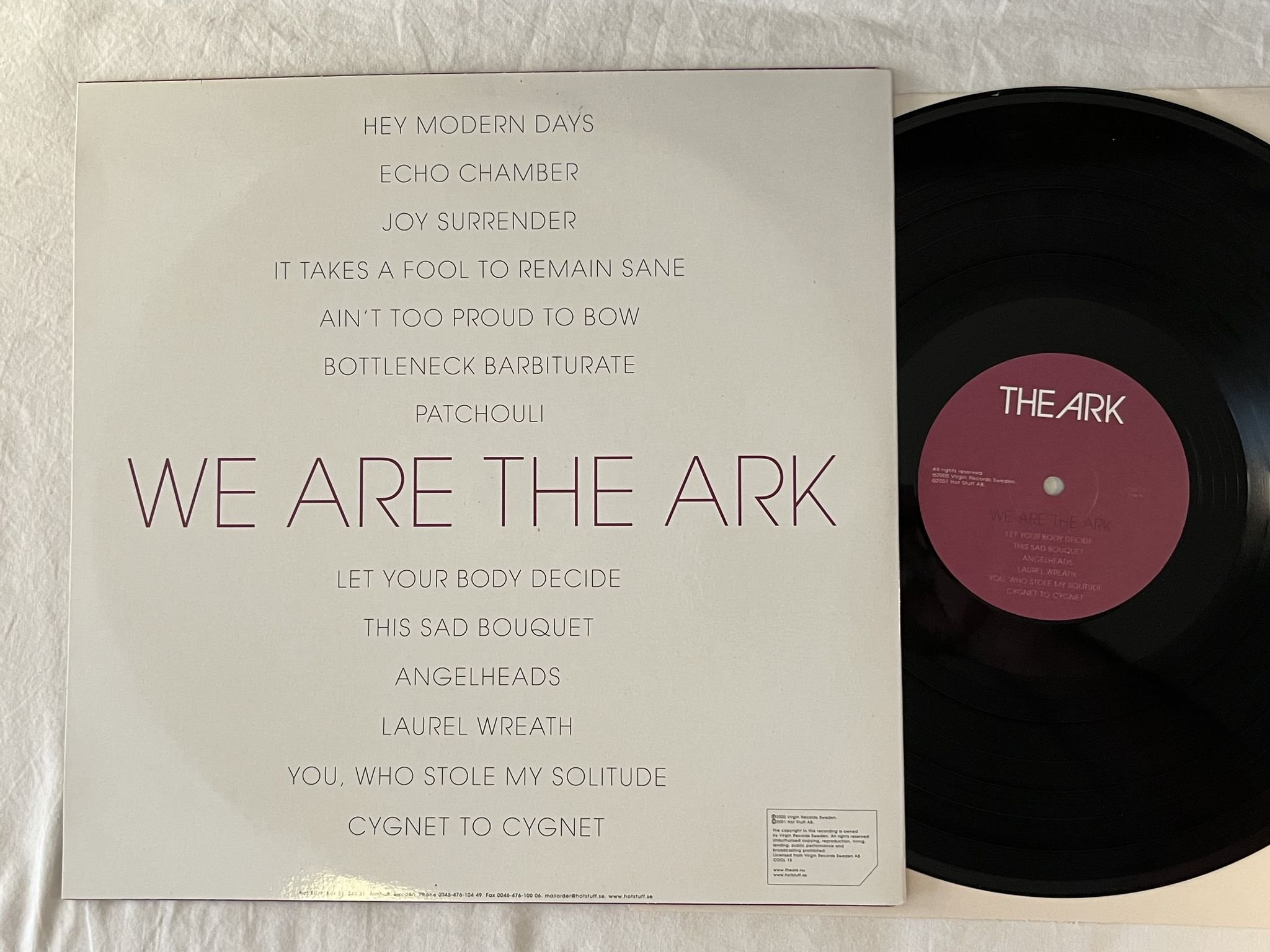Omslagsbild för skivan THE ARK We Are The Ark LP 2001 VIRGIN COOL 15 *** ONLY 500 COPIES ***