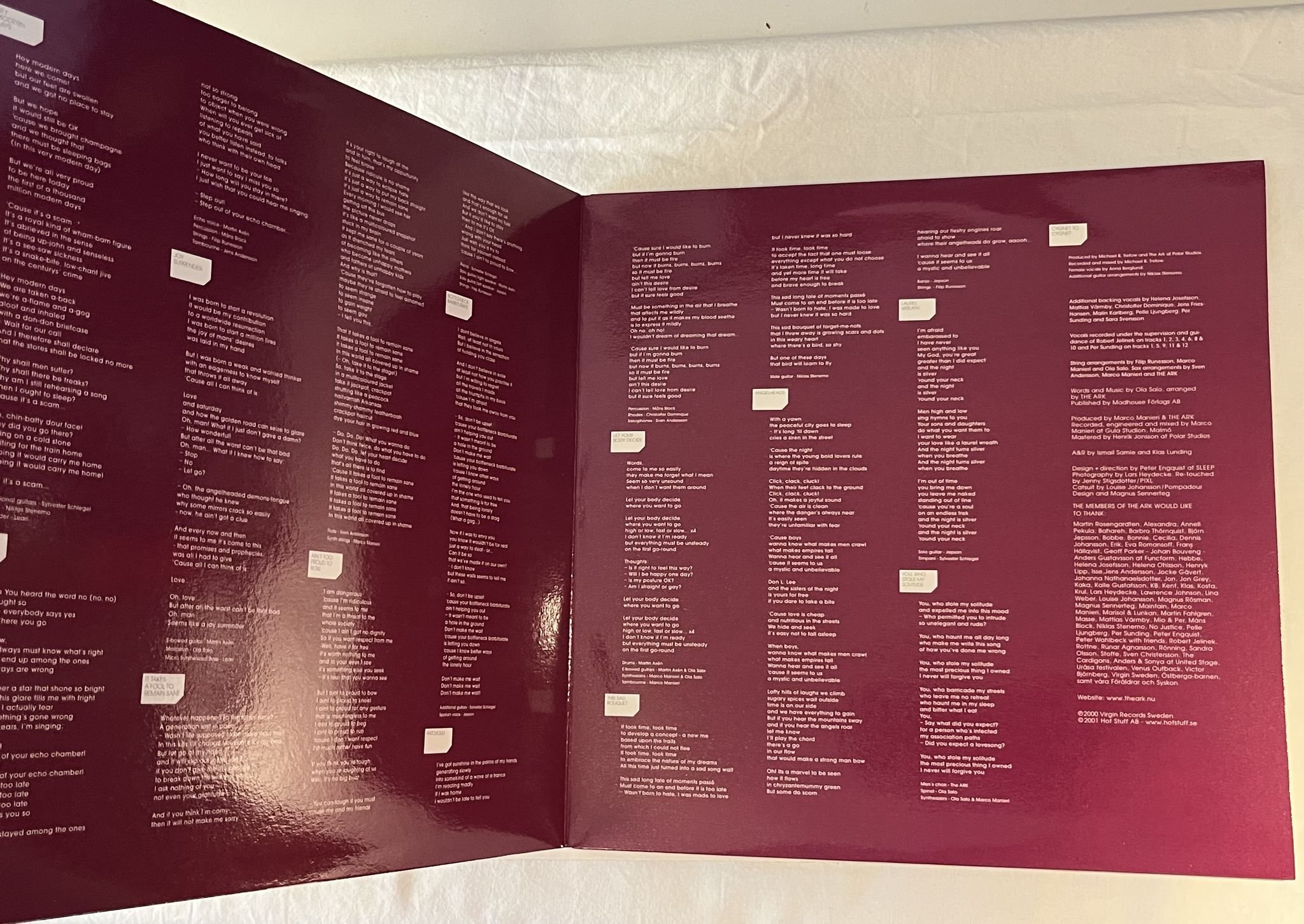 Omslagsbild för skivan THE ARK We Are The Ark LP 2001 VIRGIN COOL 15 *** ONLY 500 COPIES ***