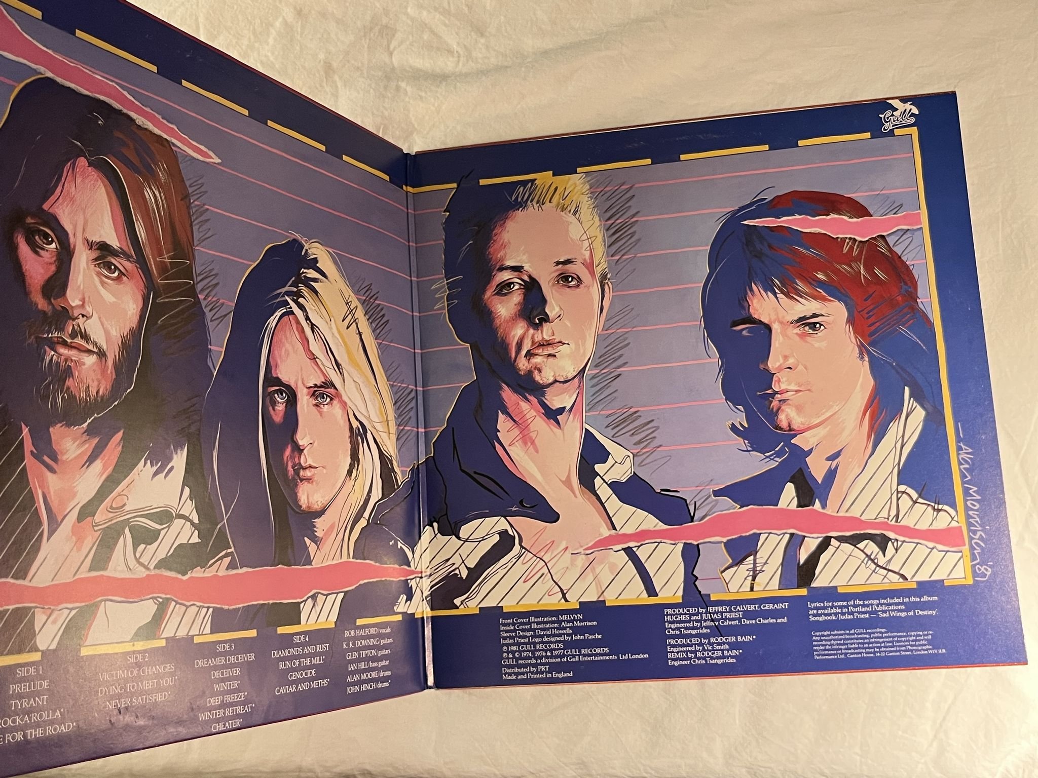 Omslagsbild för skivan JUDAS PRIEST hero hero 2xLP -81 ncb GULL GUD 2005/6