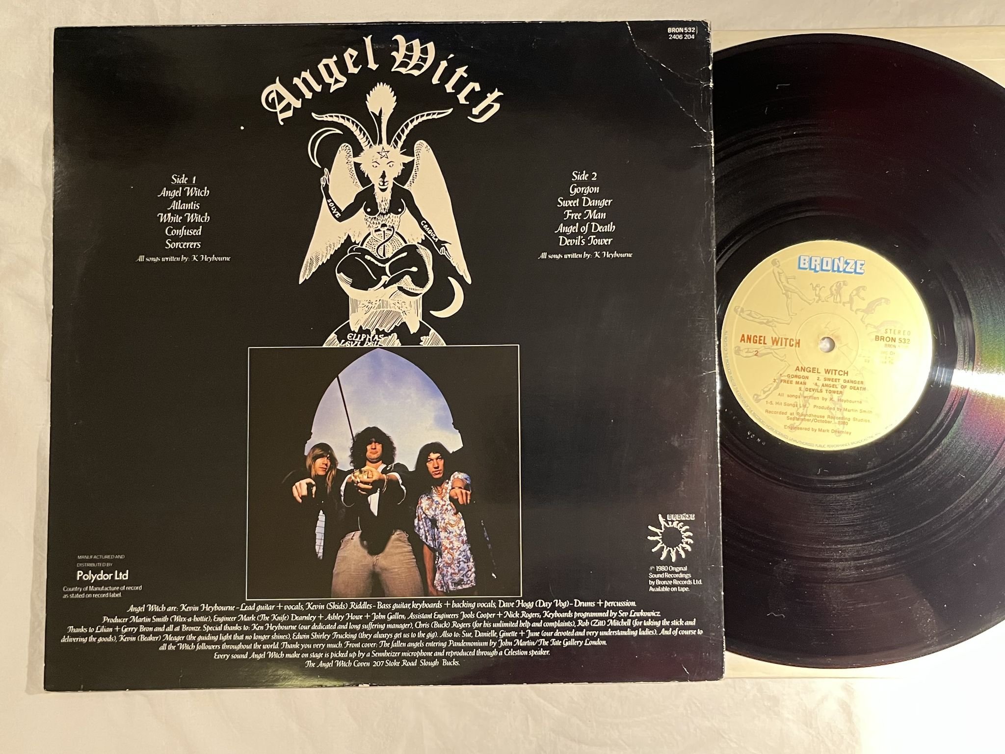 Omslagsbild för skivan ANGEL WITCH s/t LP -80 UK BRONZE BRON 532