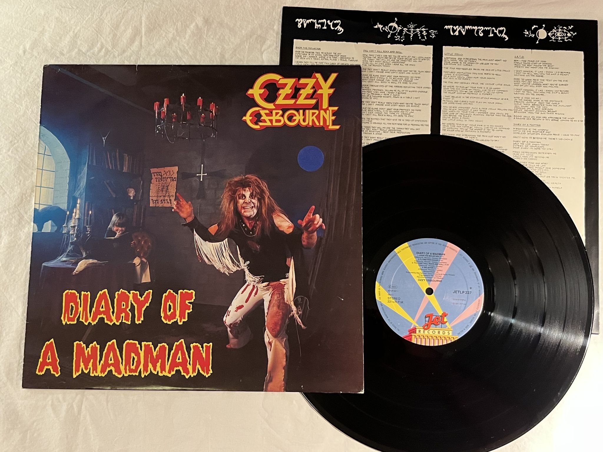 Omslagsbild för skivan OZZY OSBOURNE diary of a madman LP -81 Hol JETLP 237