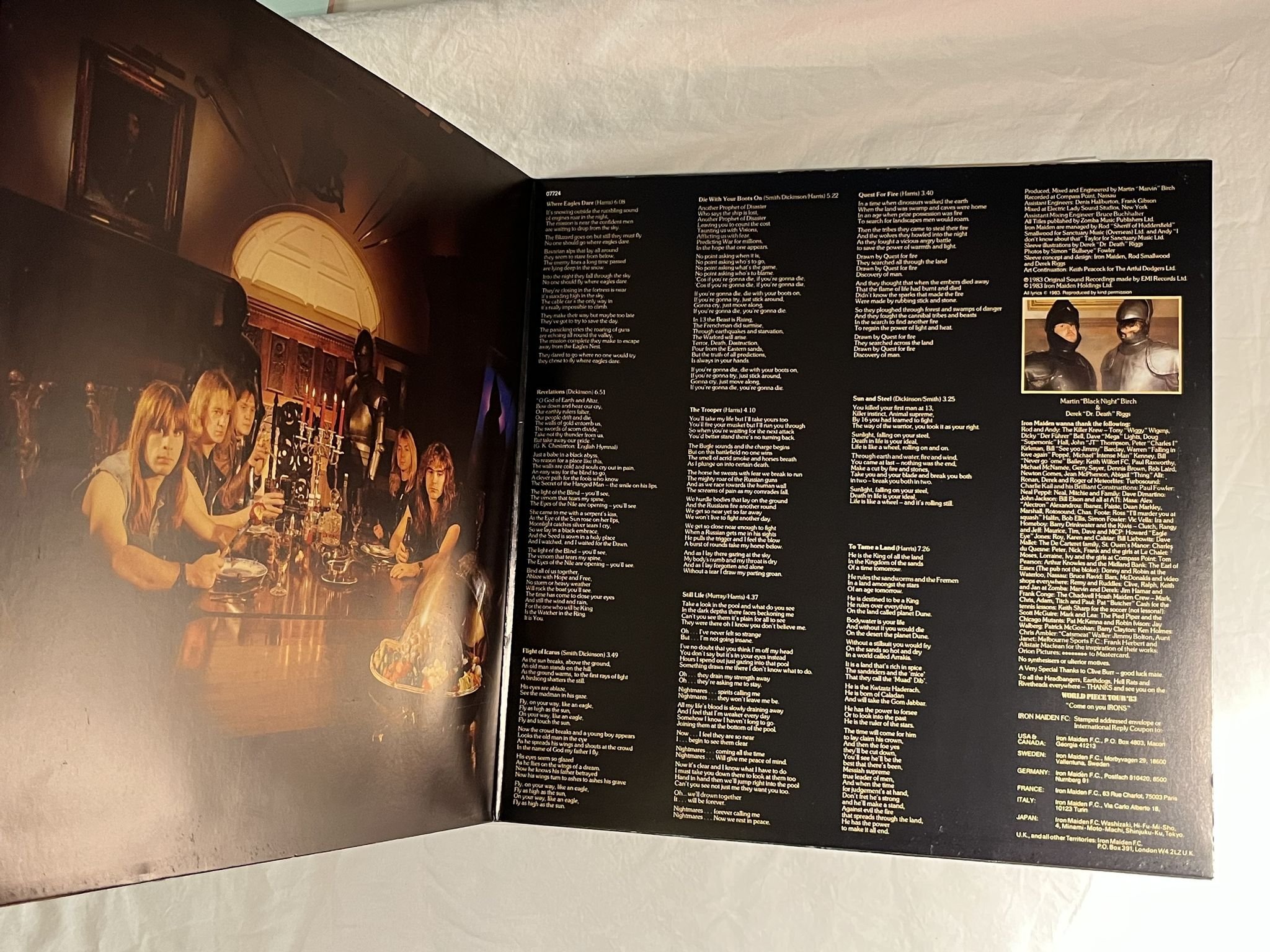 Omslagsbild för skivan IRON MAIDEN piece of mind LP -83 EMI 1A 064-07724