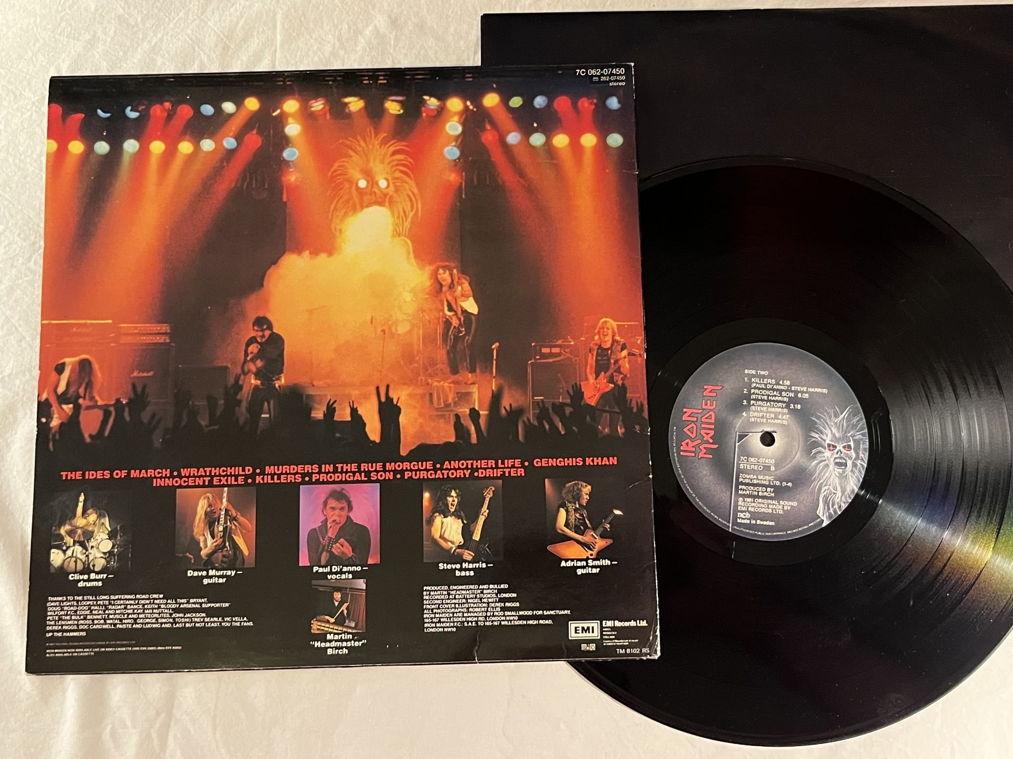 Omslagsbild för skivan IRON MAIDEN killers LP -81 ncb EMI 7C 062-07450