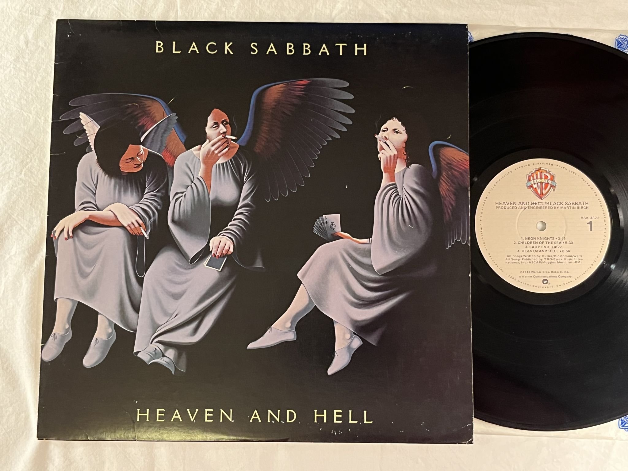 Omslagsbild för skivan BLACK SABBATH heaven and hell LP -80 US WARNER BROS BSK 3372