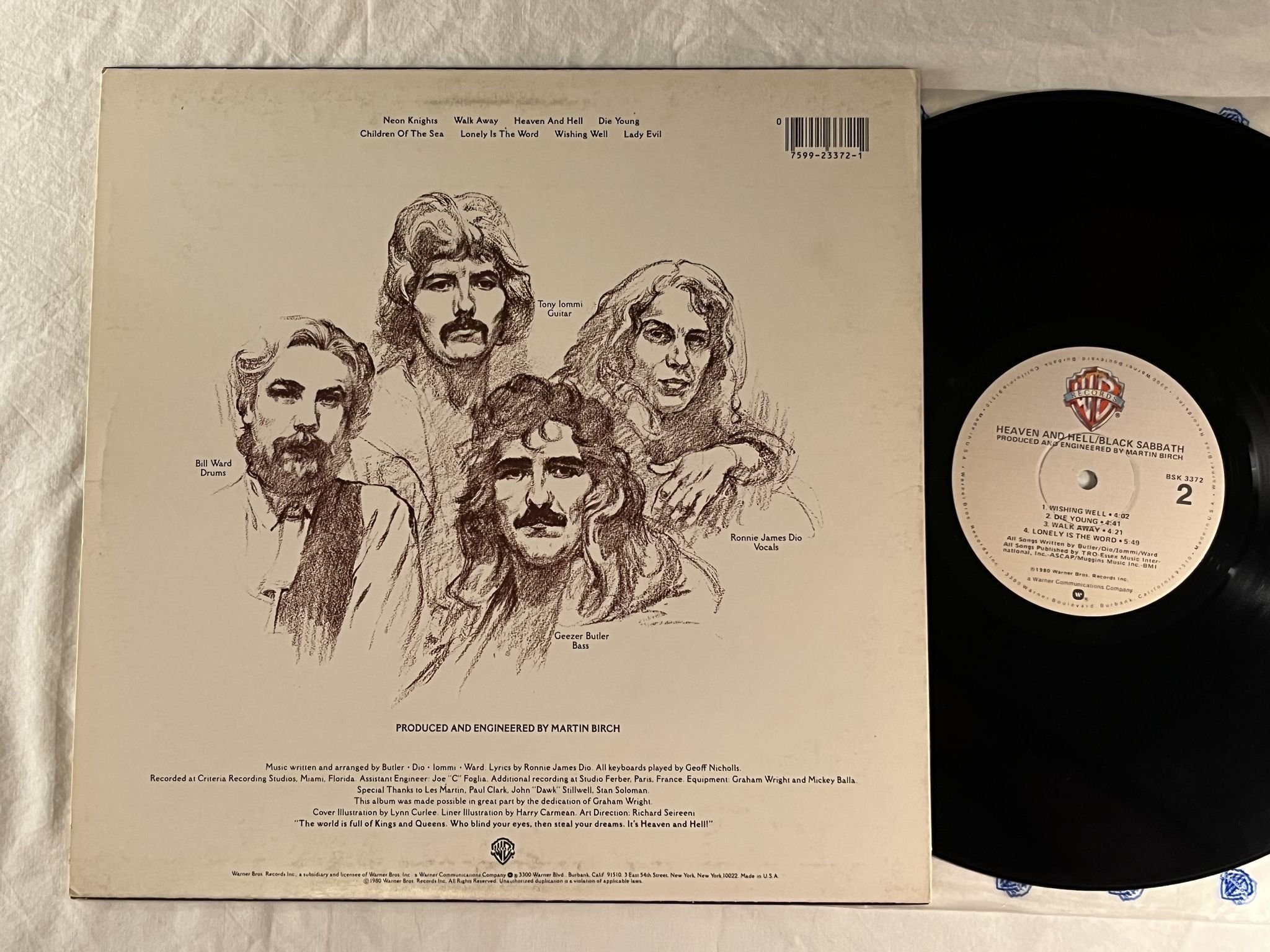 Omslagsbild för skivan BLACK SABBATH heaven and hell LP -80 US WARNER BROS BSK 3372