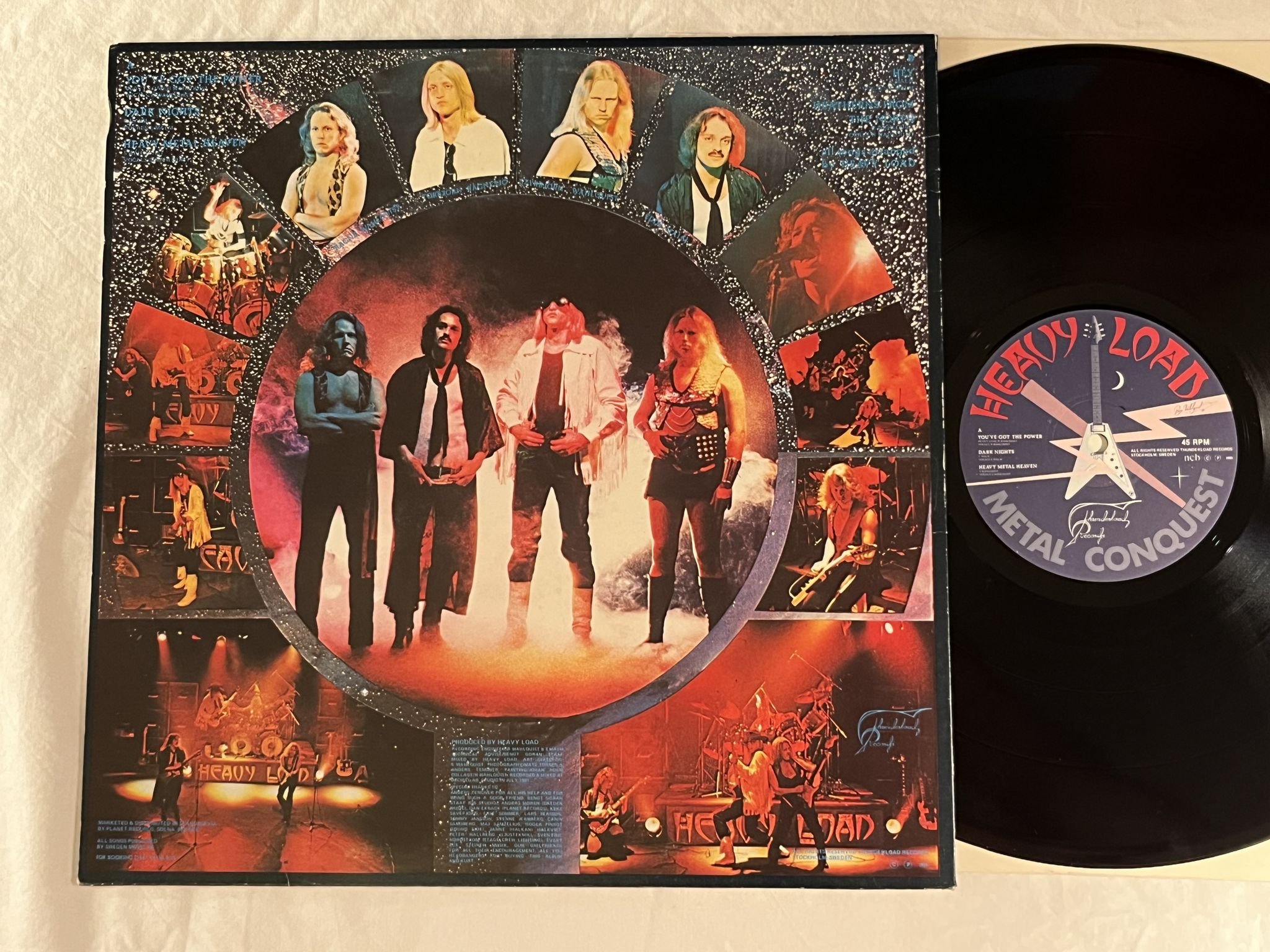 Omslagsbild för skivan HEAVY LOAD metal conquest 12"EP -81 Swe THUNDERLOAD TMP 811 *** POSTER ***