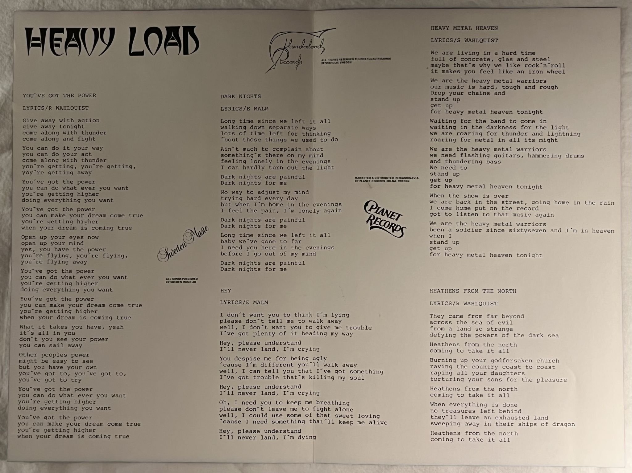 Omslagsbild för skivan HEAVY LOAD metal conquest 12"EP -81 Swe THUNDERLOAD TMP 811 *** POSTER ***