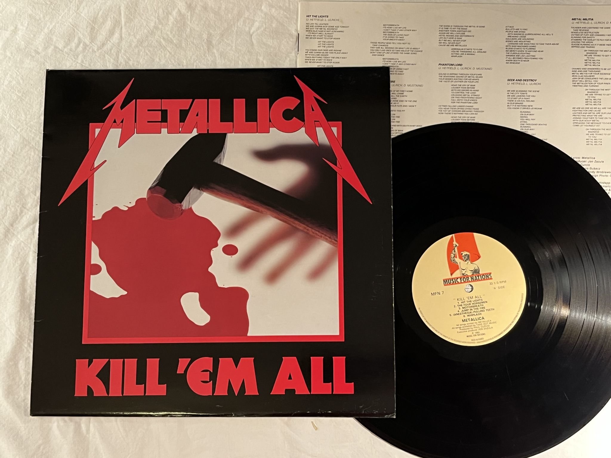 Omslagsbild för skivan METALLICA kill em all LP -83 UK MUSIC FOR NATIONS MFN 7 ***classic ***