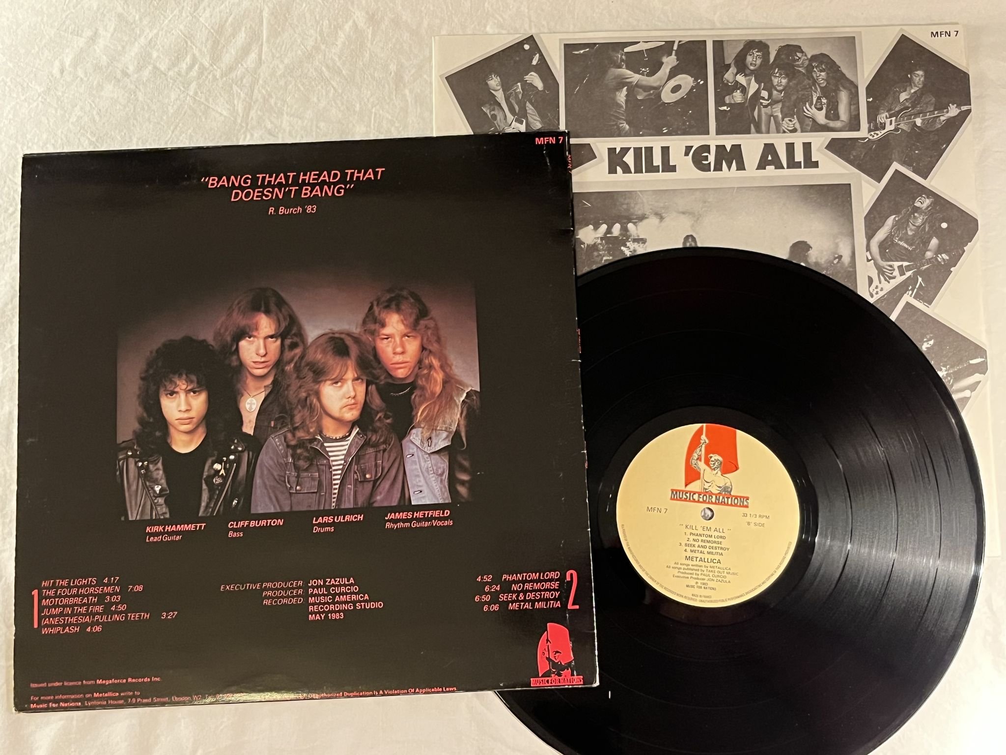 Omslagsbild för skivan METALLICA kill em all LP -83 UK MUSIC FOR NATIONS MFN 7 ***classic ***