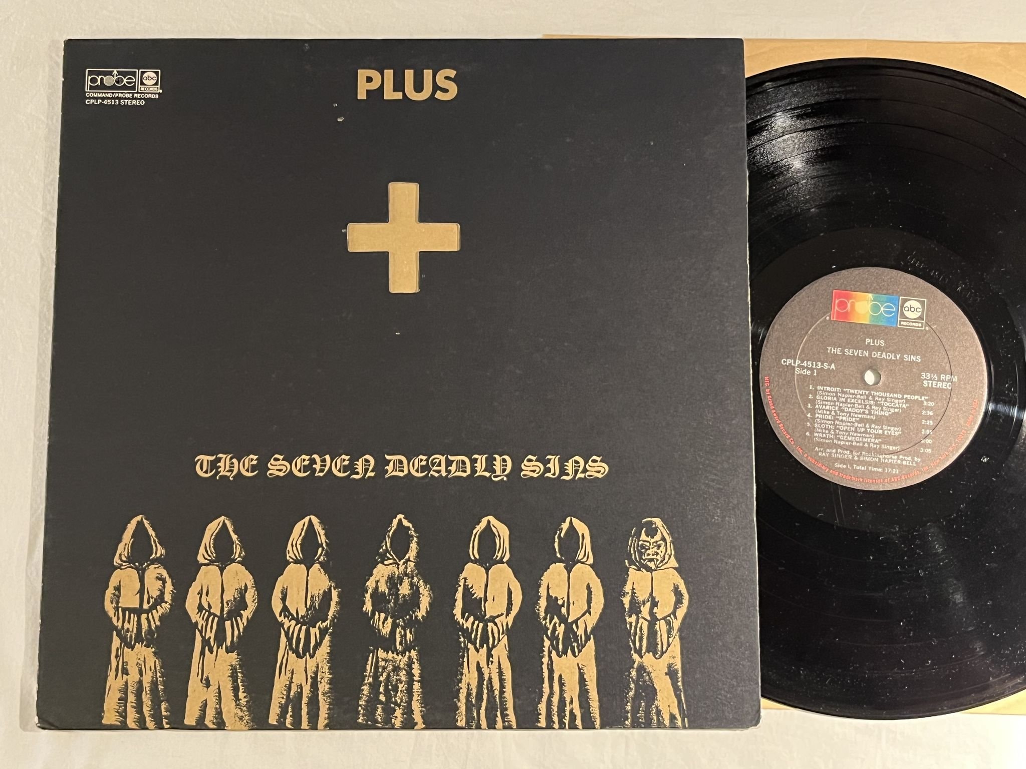 Omslagsbild för skivan PLUS the seven deadly sins LP -69 US PROBE CPLP-4513 ** PSYCH / PROG **