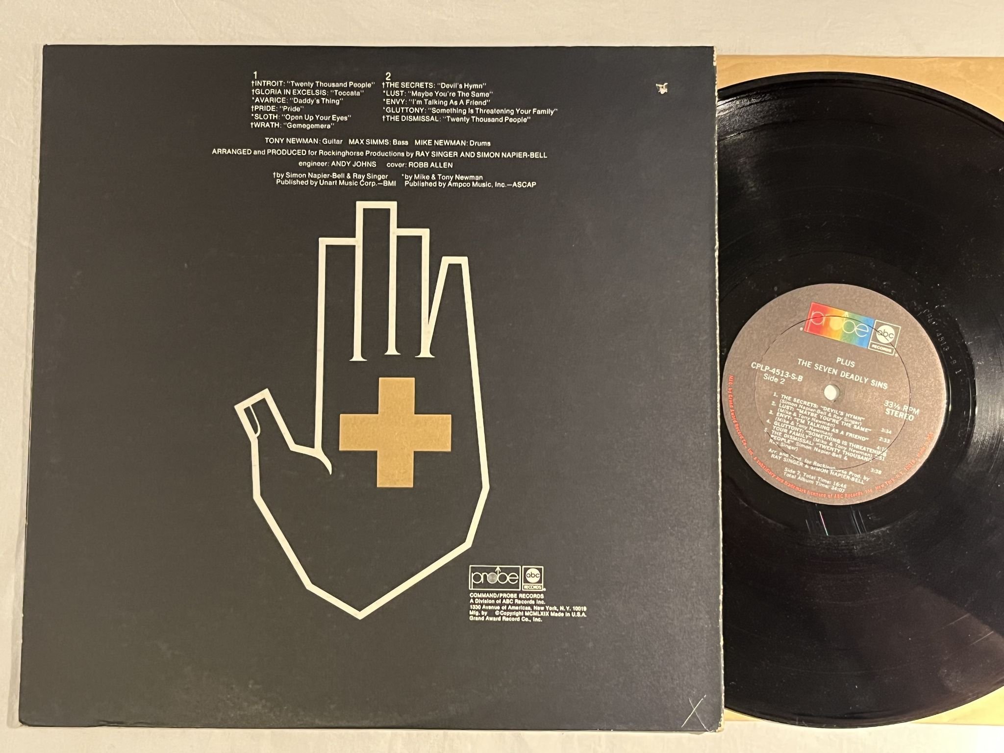 Omslagsbild för skivan PLUS the seven deadly sins LP -69 US PROBE CPLP-4513 ** PSYCH / PROG **