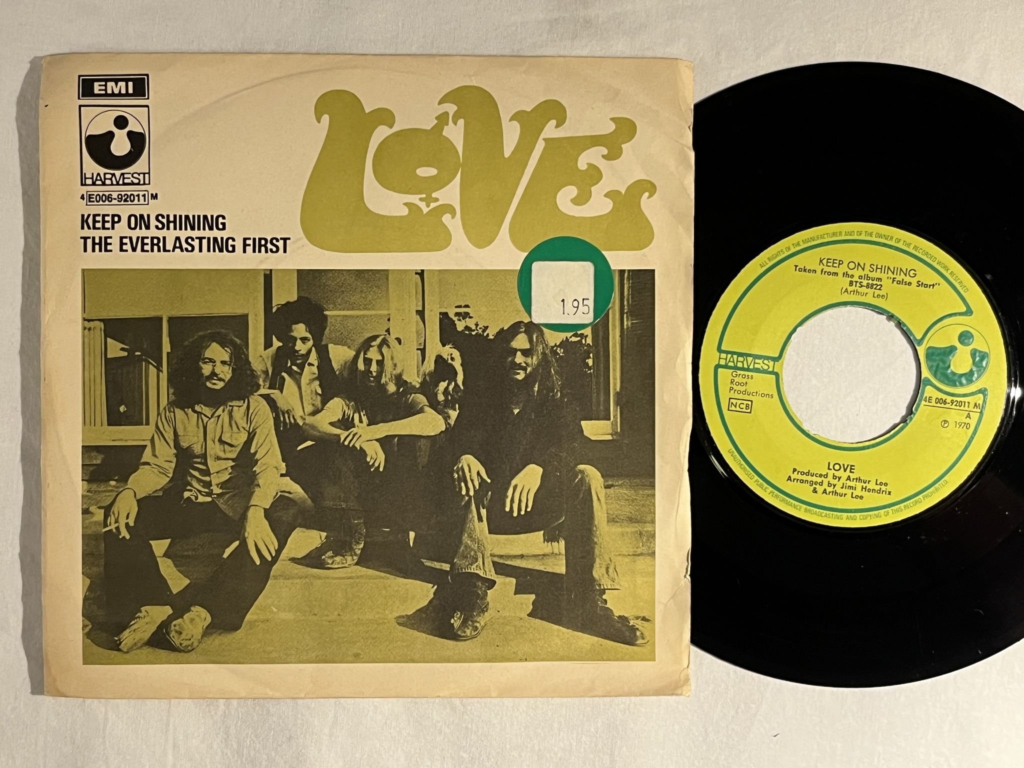Omslagsbild för skivan LOVE keep on shining 7" -70 ncb HARVEST 4E 006-92011 M ** Rare **