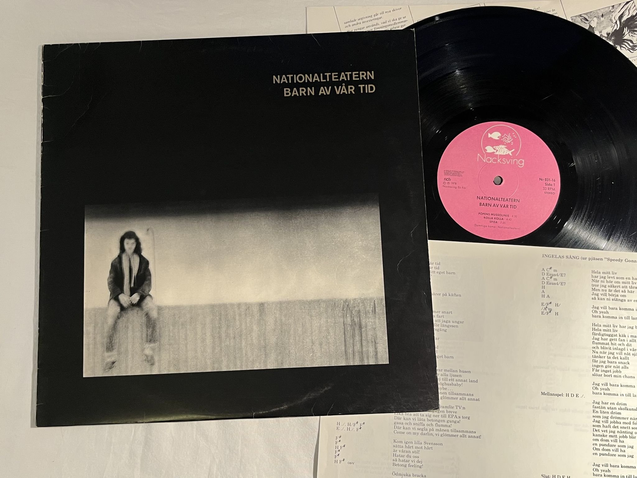 Omslagsbild för skivan NATIONALTEATERN barn av vår tid LP -78 NACKSVING Nr 031-16 *** KOLLA KOLLA ***