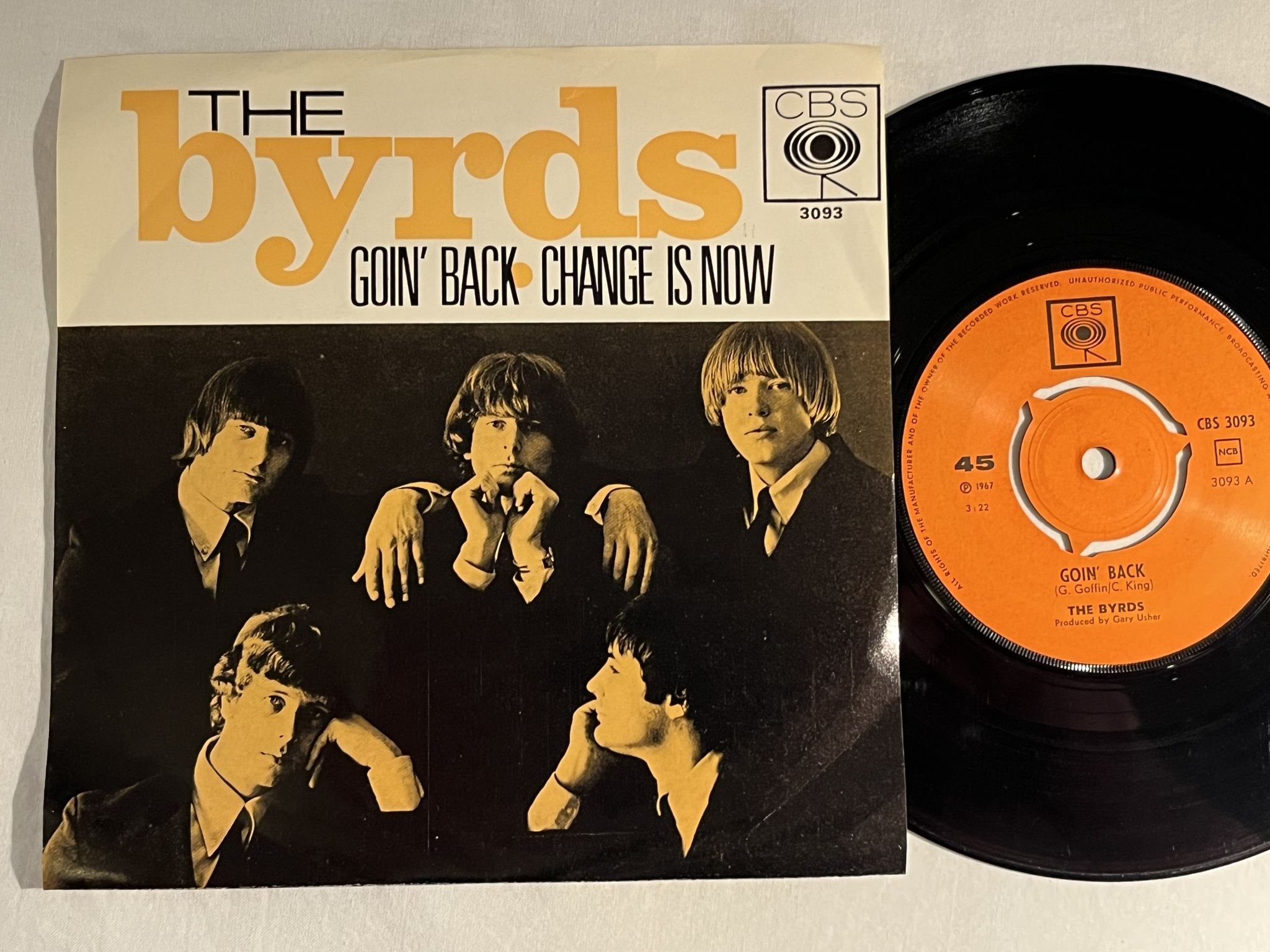 Omslagsbild för skivan THE BYRDS goin back 7" -67 Norway CBS 3093