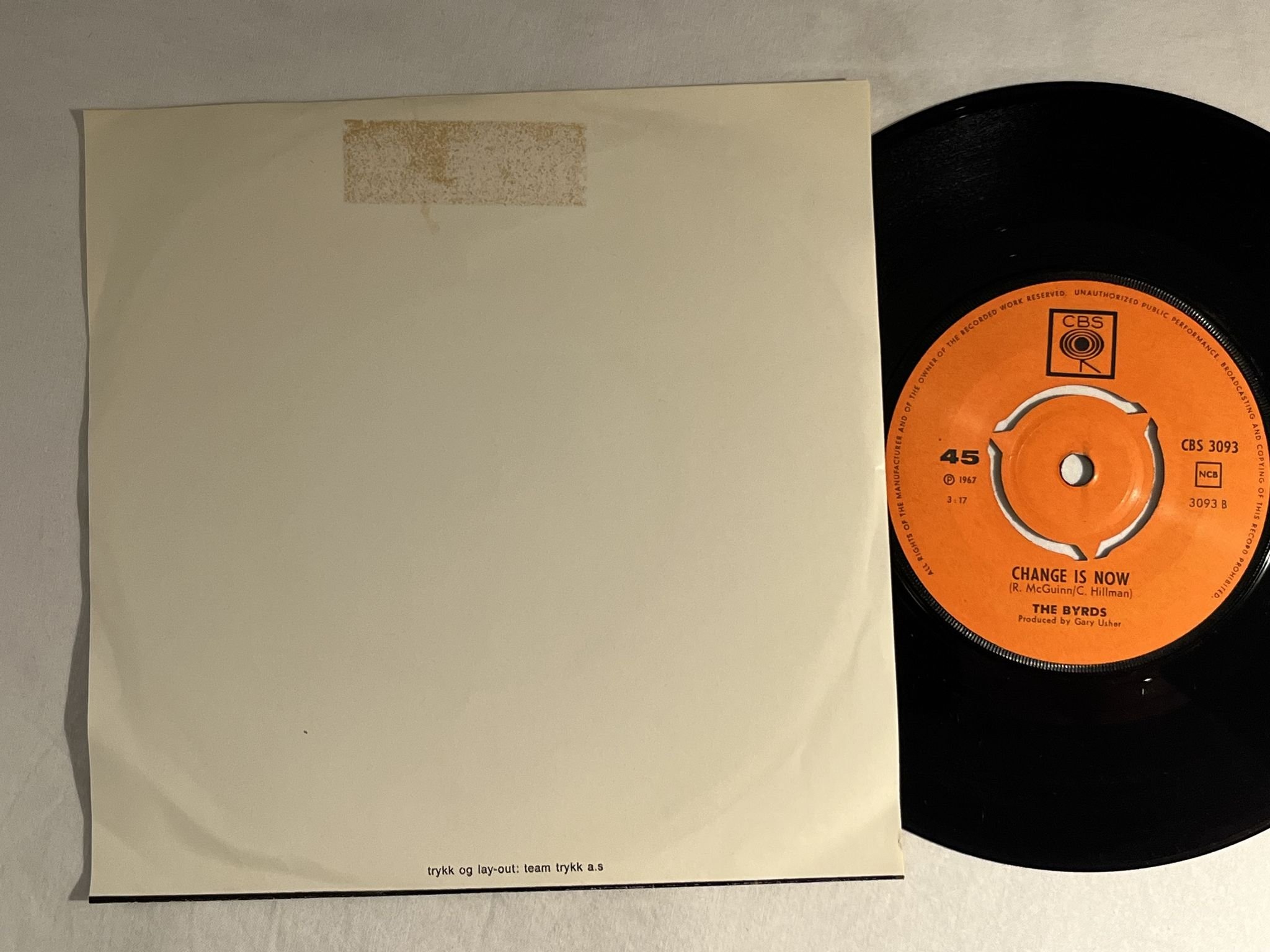 Omslagsbild för skivan THE BYRDS goin back 7" -67 Norway CBS 3093