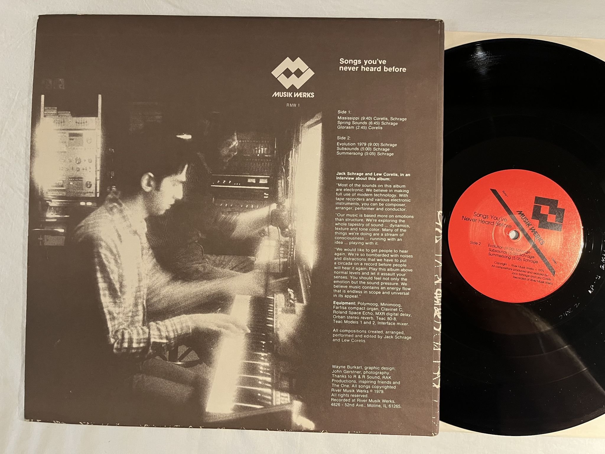 Omslagsbild för skivan MUSIK WERKS Songs You've Never Heard Before LP -79 US ** electronic / ambient **