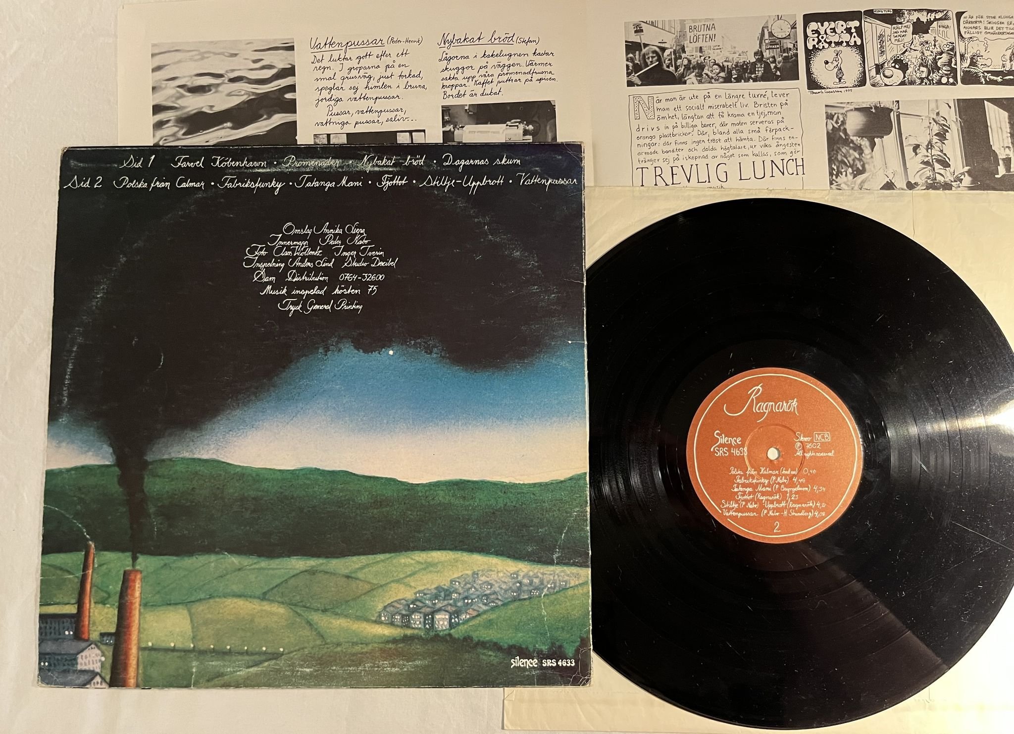 Omslagsbild för skivan RAGNARÖK s/t LP -76 Swe SILENCE SRS 4633 ** w/ insert **