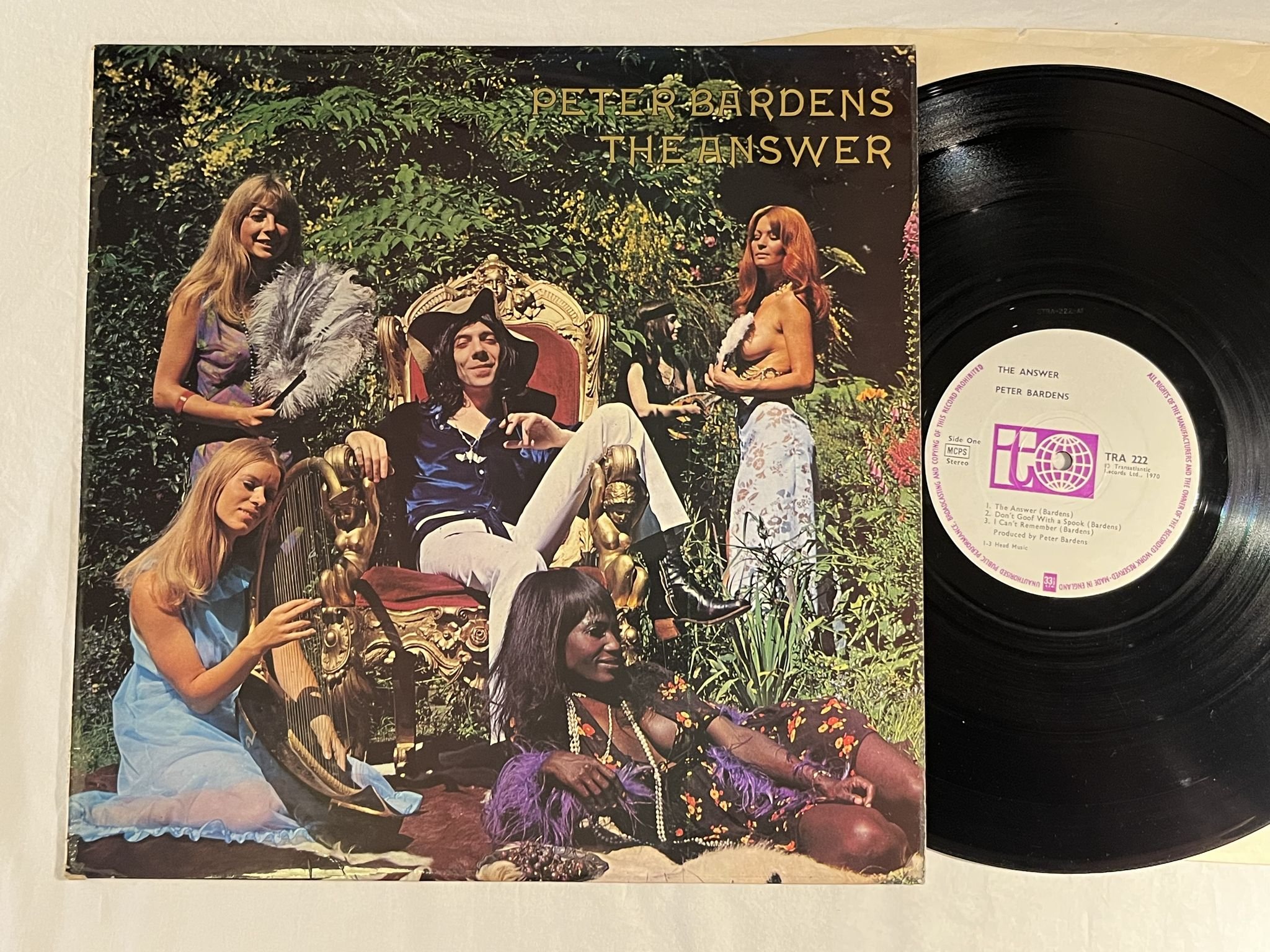Omslagsbild för skivan PETER BARDENS the answer LP -70 UK TRANSLANTIC TRA 222 *** PSYCH / PROG ***