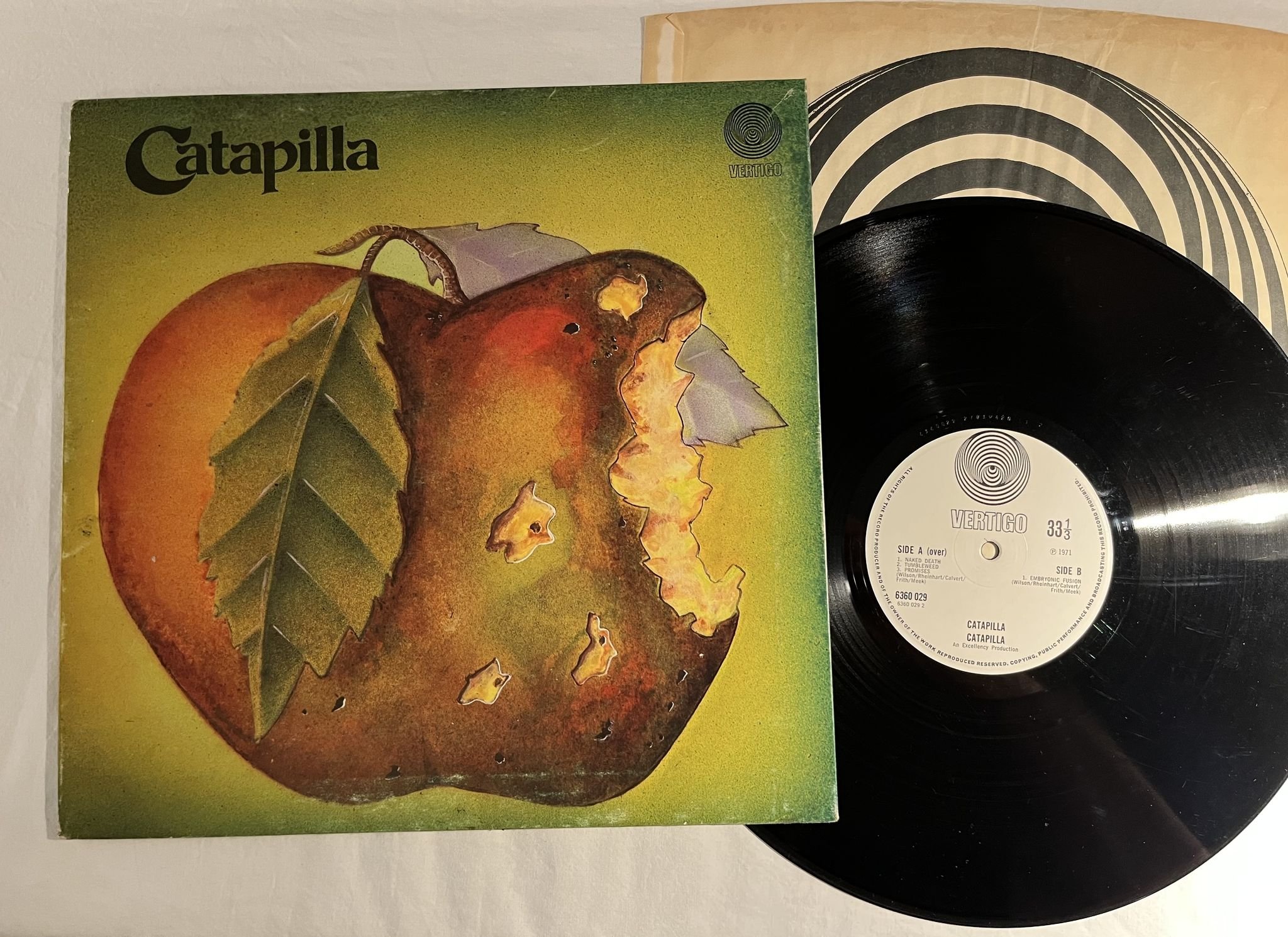 Omslagsbild för skivan CATAPILLA s/t LP -71 UK VERTIGO 6360 029 *** RARE PROG ***