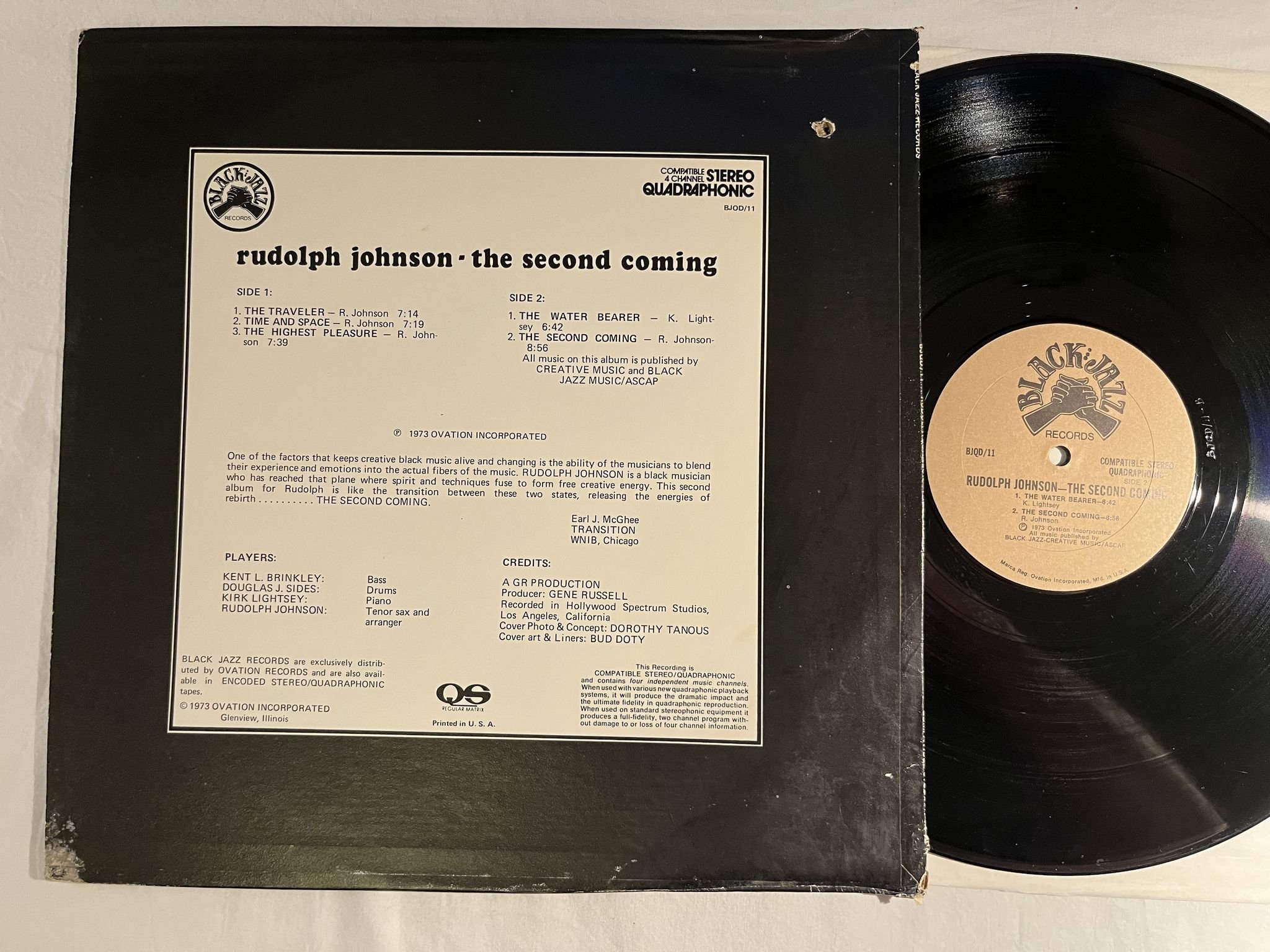 Omslagsbild för skivan RUDOLPH JOHNSON the second coming LP -73 US BLACK JAZZ BJQD 11 ** SOUL-JAZZ **