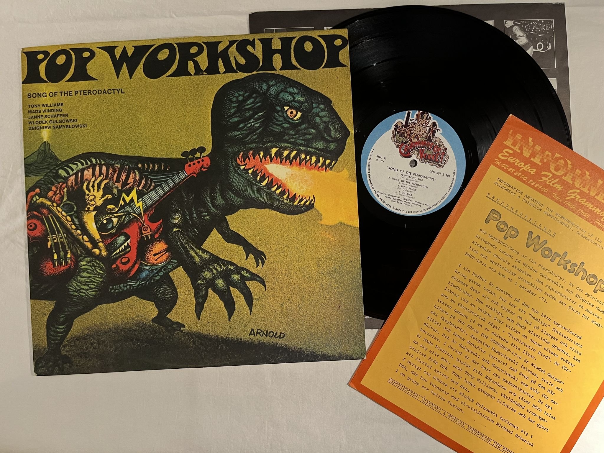 Omslagsbild för skivan POP WORKSHOP song of the pterodactyl LP -74 Swe GRAMMOFONVERKET EFG-501 5 101