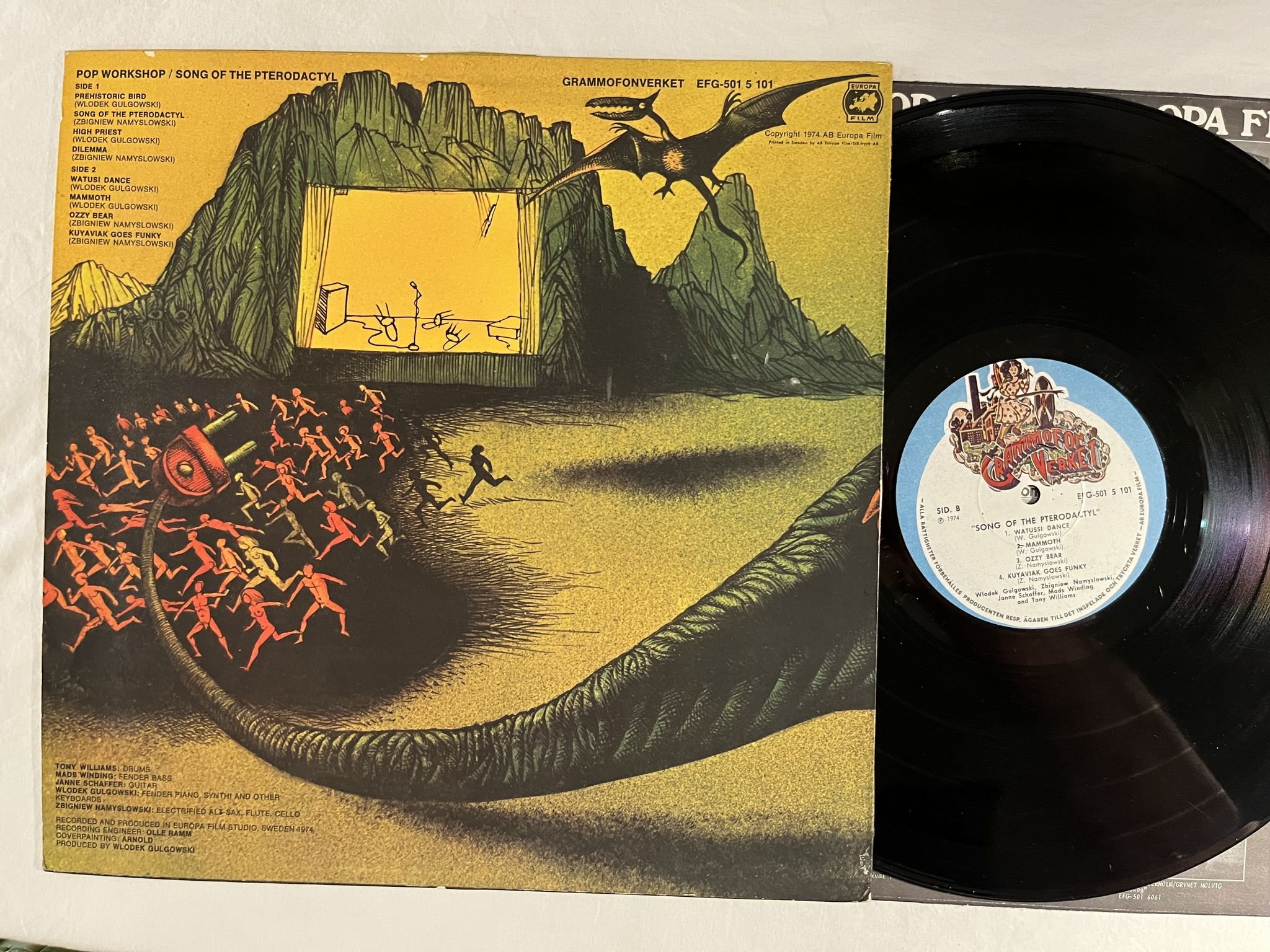 Omslagsbild för skivan POP WORKSHOP song of the pterodactyl LP -74 Swe GRAMMOFONVERKET EFG-501 5 101