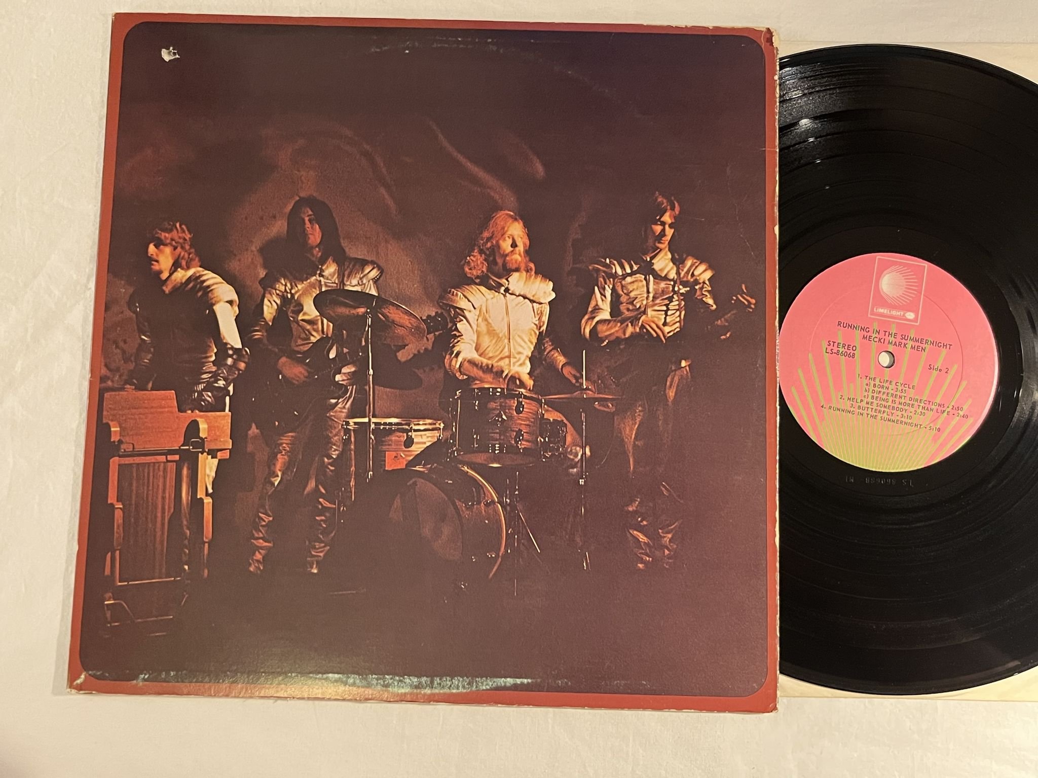 Omslagsbild för skivan MECKI MARK MEN running in the summer night LP -69 US LIMELIGHT LS 86068
